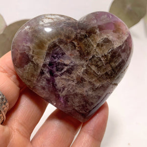 Purple Depth  Super 7 Love Heart Carving With Caves From Brazil #4