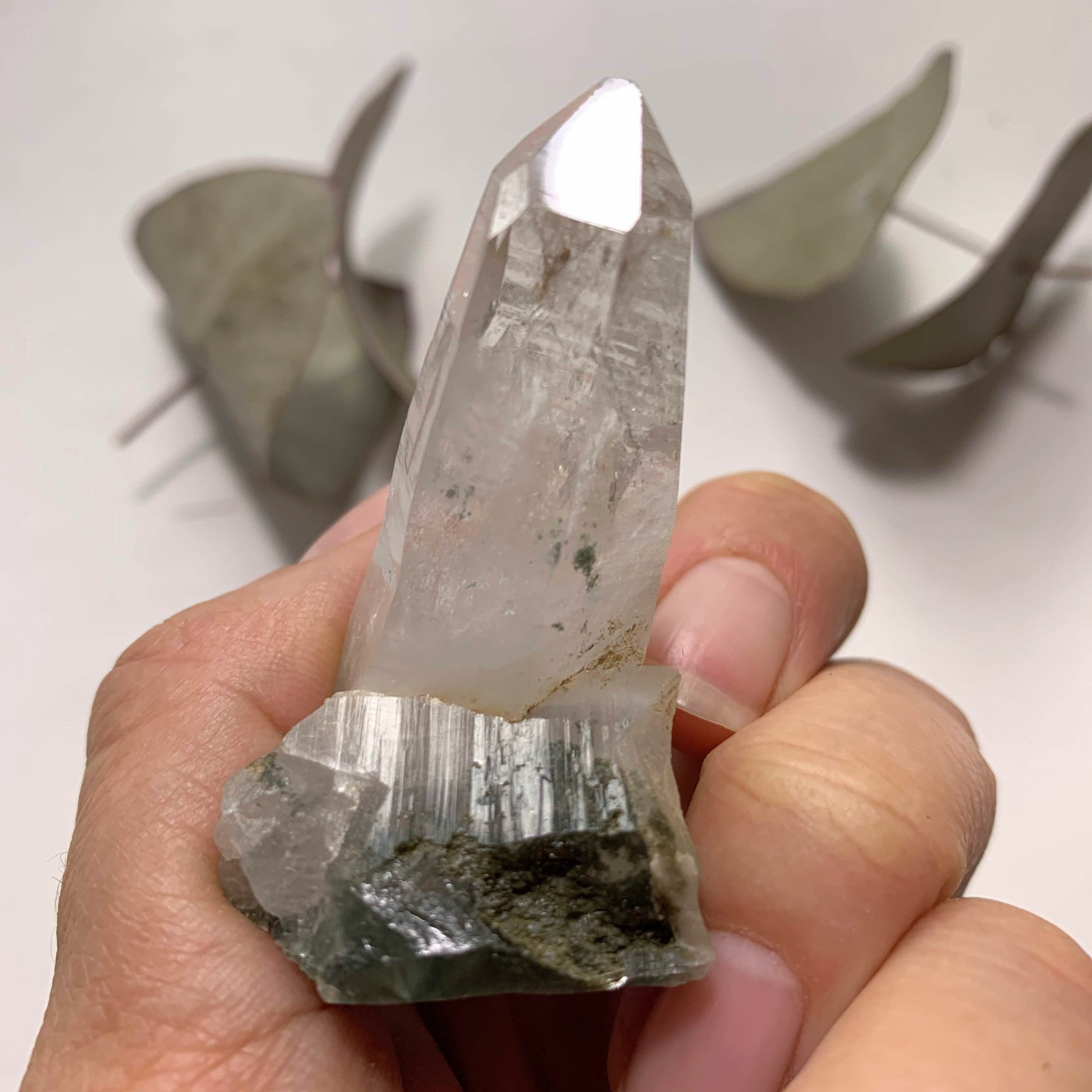 Rare Locality! Nepal Clear Quartz & Chlorite Included Standing Specimen From The Himalaya Mountains - Earth Family Crystals