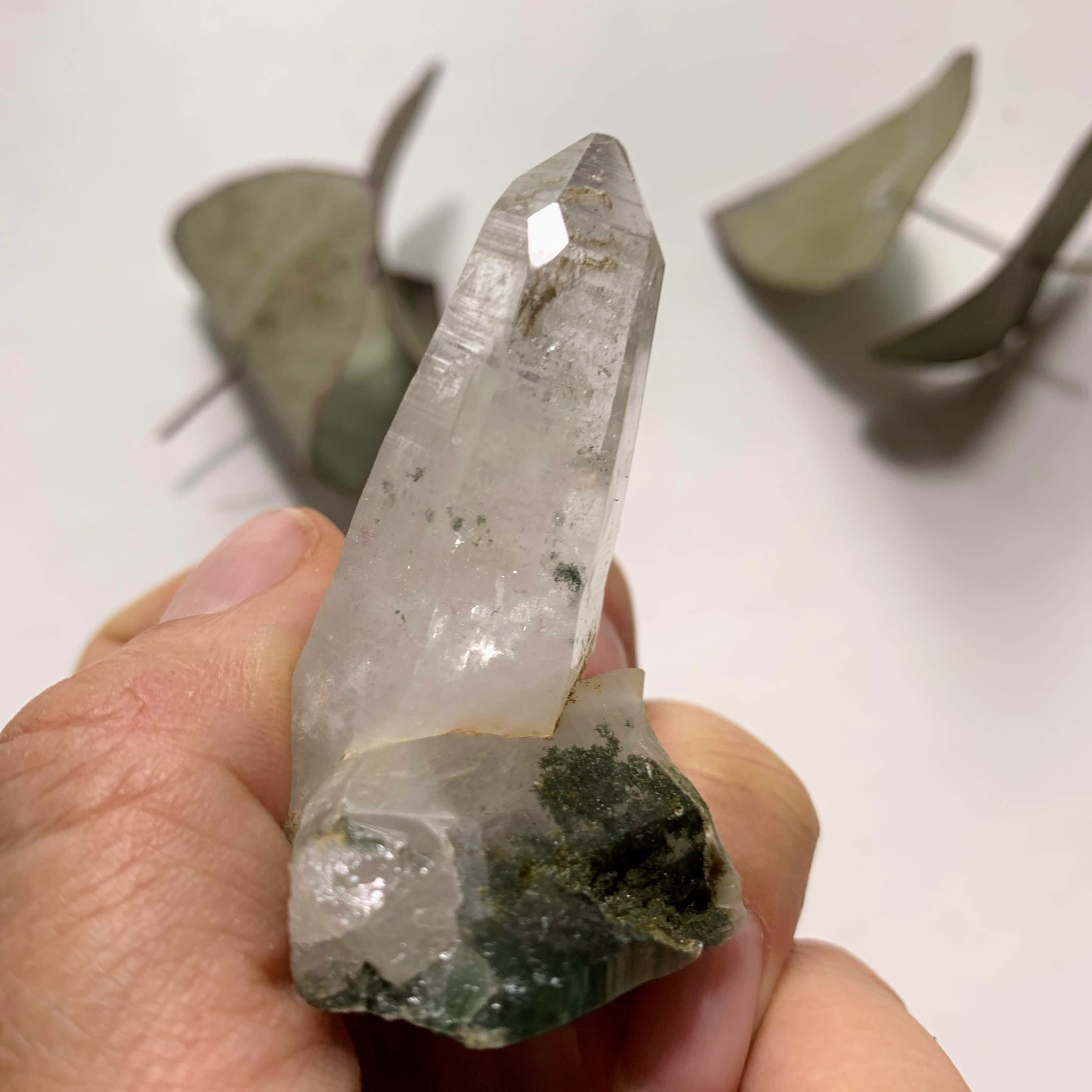 Rare Locality! Nepal Clear Quartz & Chlorite Included Standing Specimen From The Himalaya Mountains - Earth Family Crystals