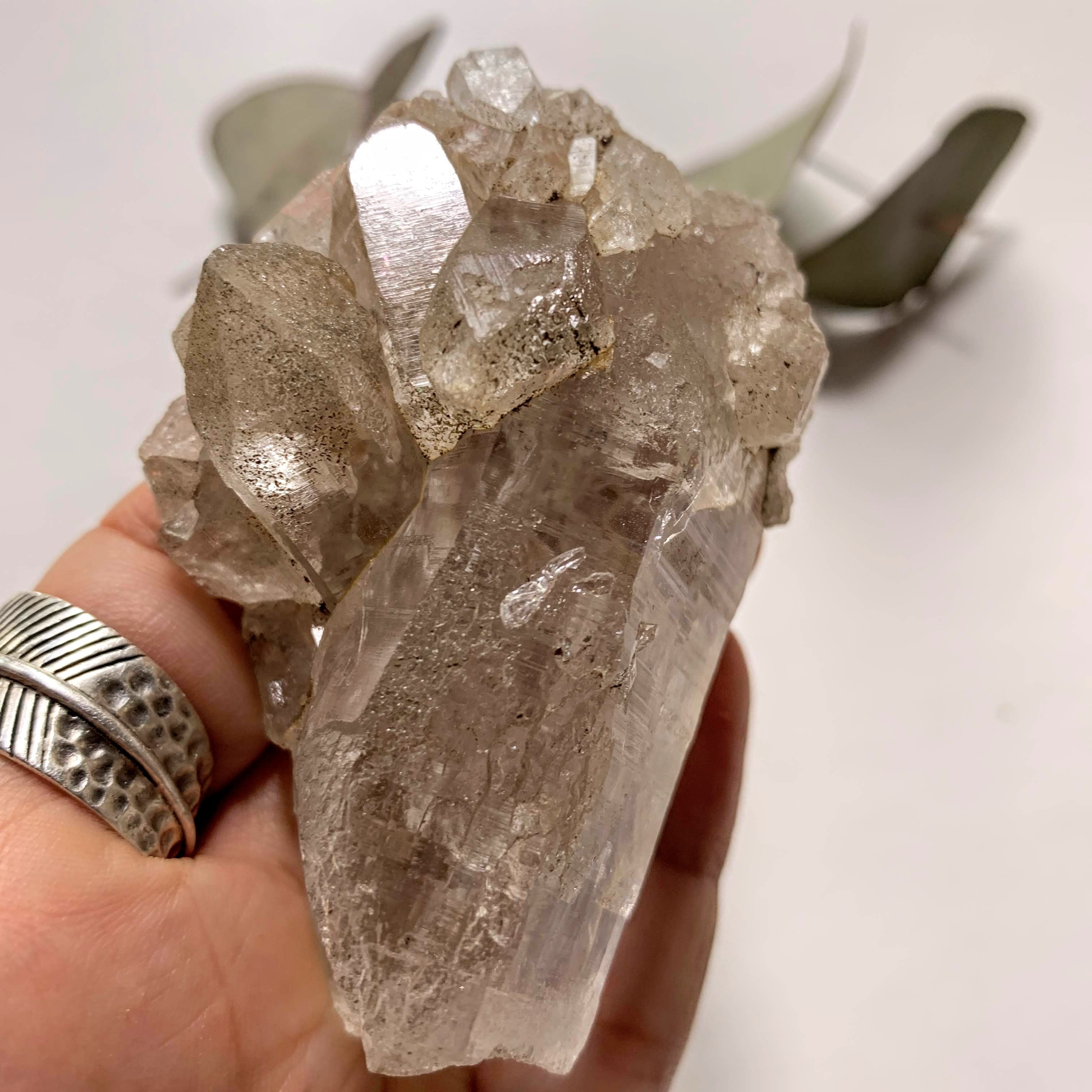 Rare Locality! Nepal Clear Quartz Gemmy Self Healed Druzy Cluster From The Himalaya Mountains - Earth Family Crystals