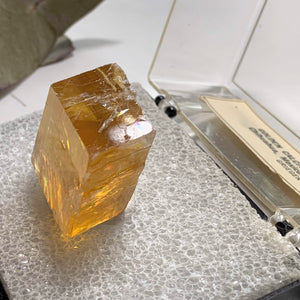 Old Collection~Natural Golden Calcite Specimen in Collectors Box From Chihuahua, Mexico - Earth Family Crystals
