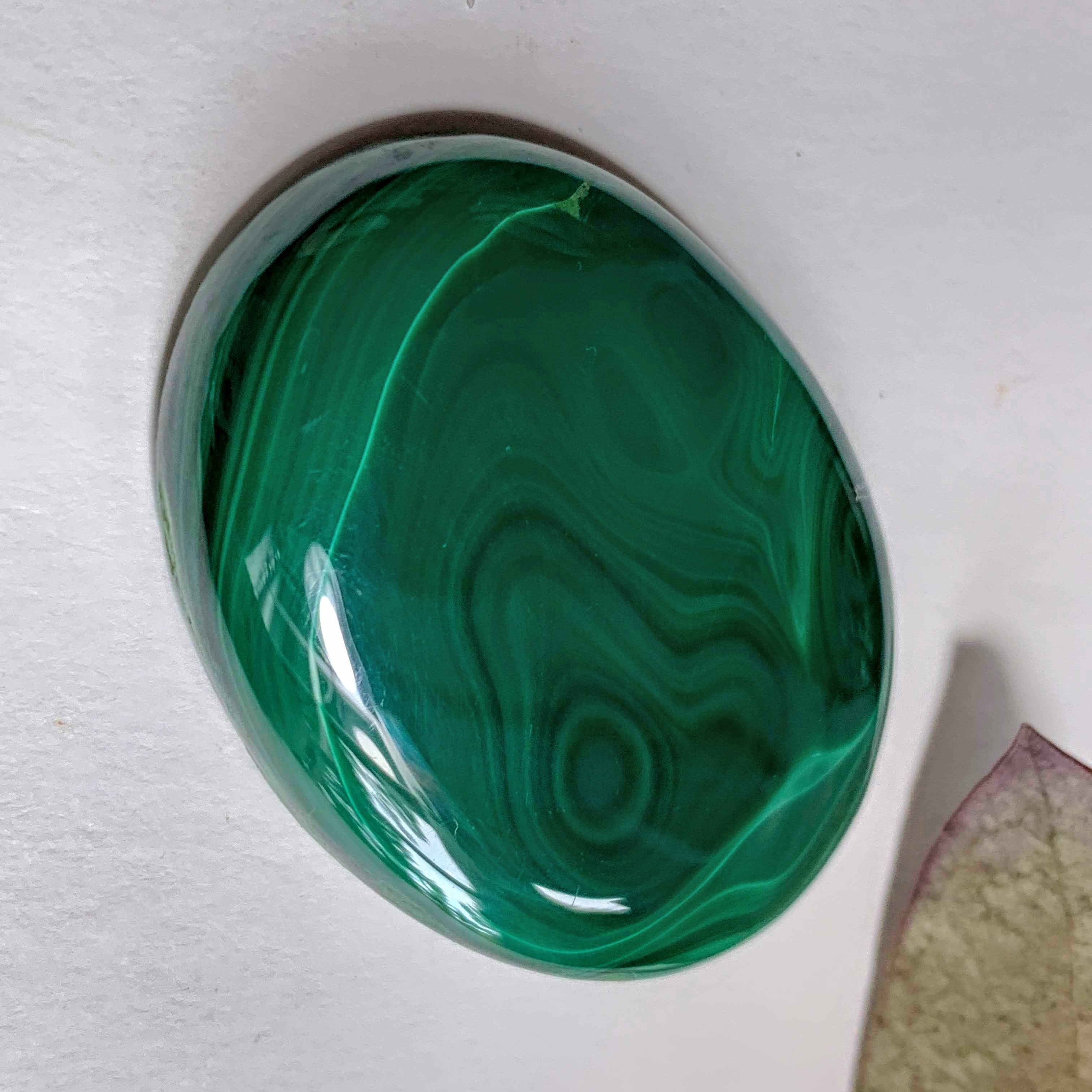 Deep Green Swirls Malachite Cabochon~ Ideal for Crafting #1 - Earth Family Crystals
