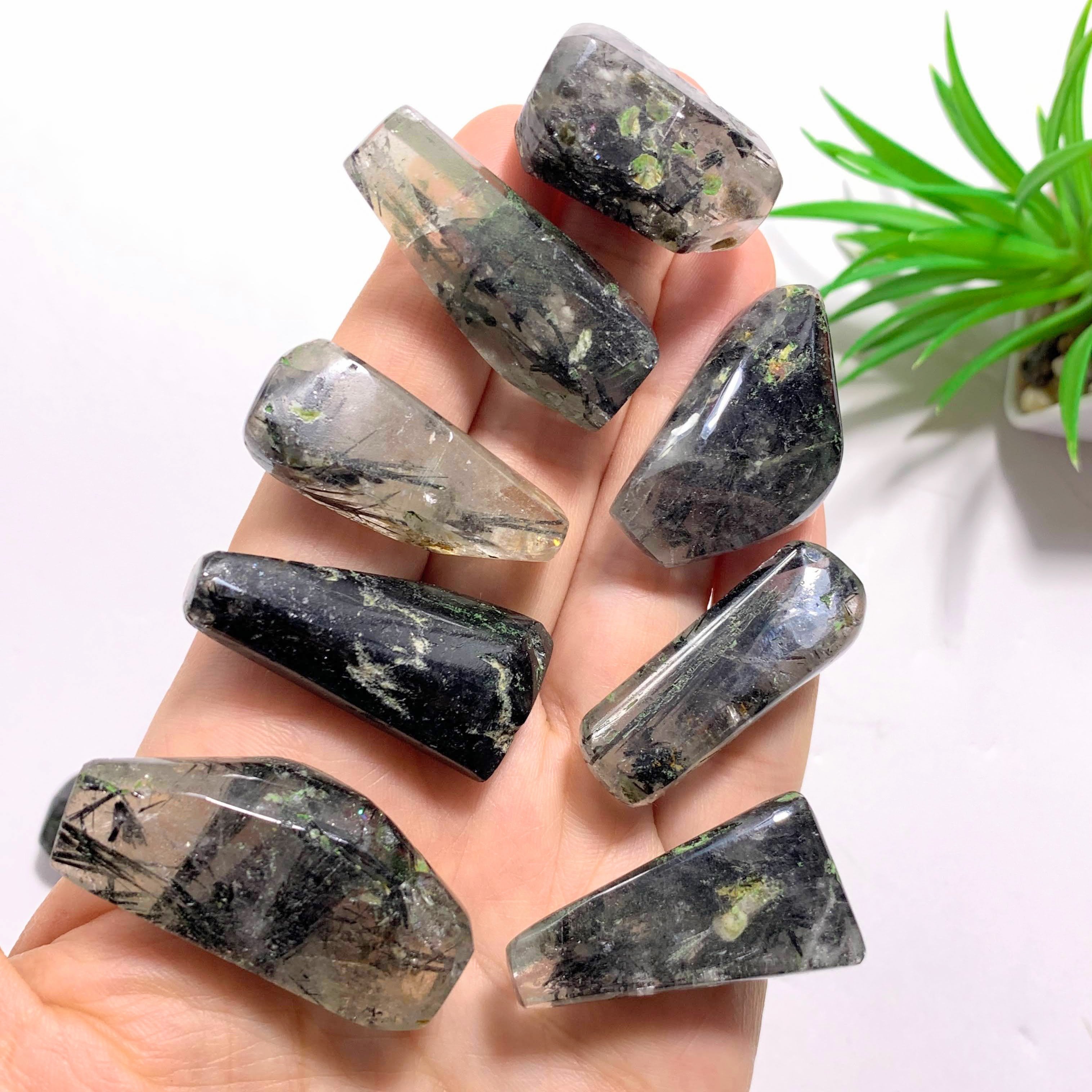 One Tourmalated Himalayan Quartz Free Form Specimen