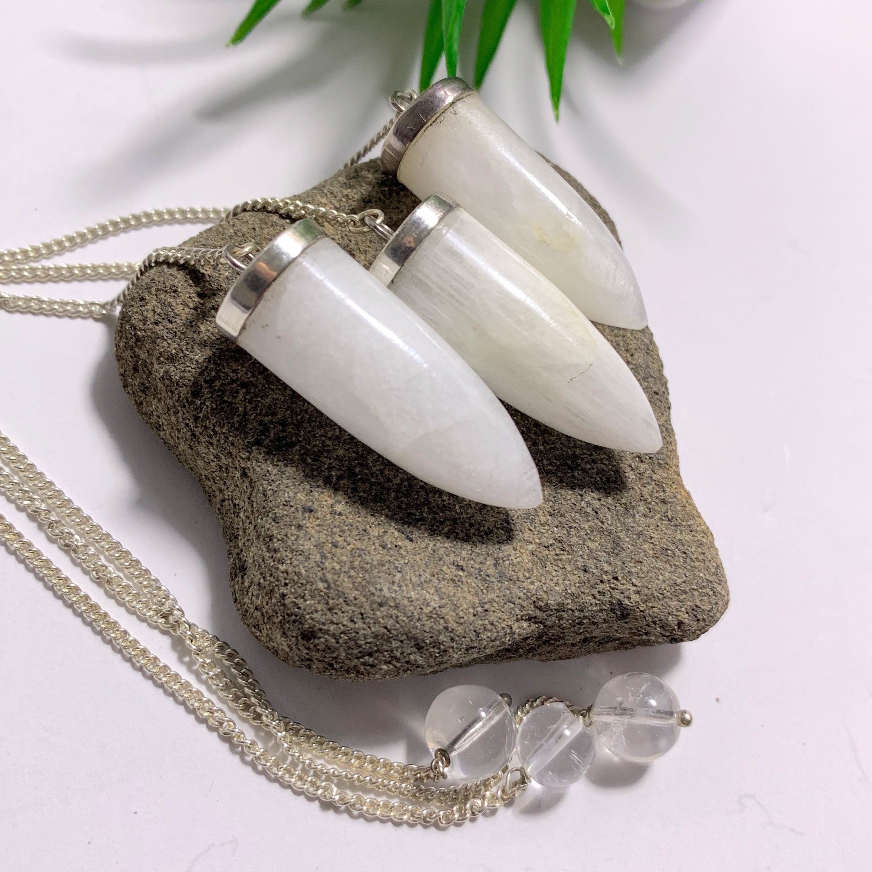 One Greenland Rare Cryolite Pendulum With Clear Quartz Bail