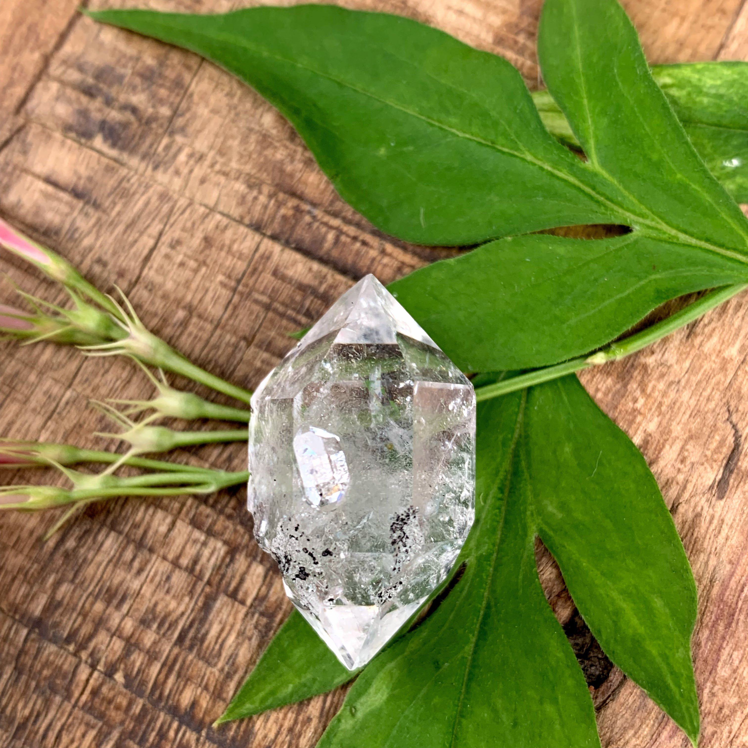 Cute DT NY Herkimer Diamond Quartz Hand Held Specimen - Earth Family Crystals