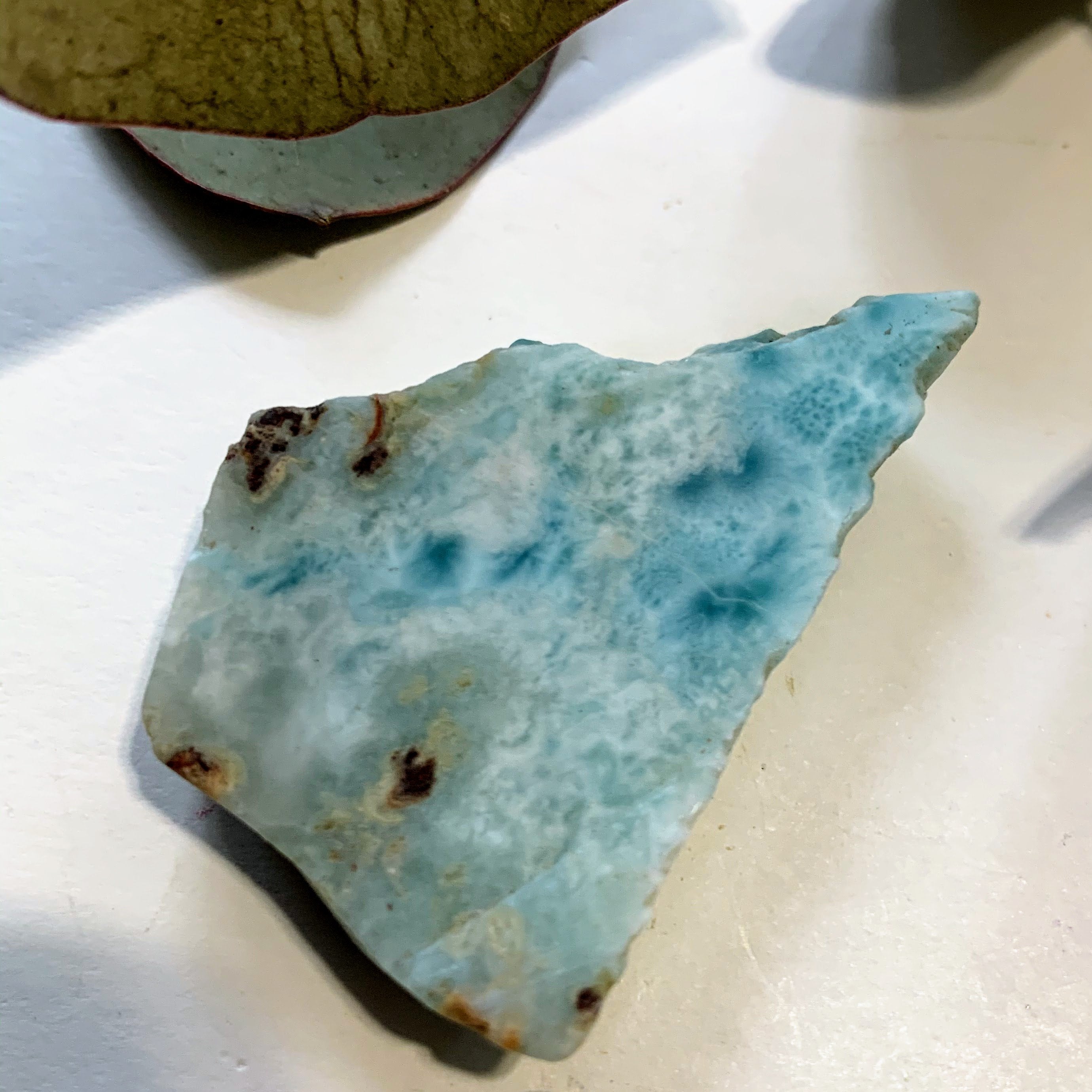Cute Blue Unpolished Larimar Handheld Specimen From The Dominican #2 - Earth Family Crystals