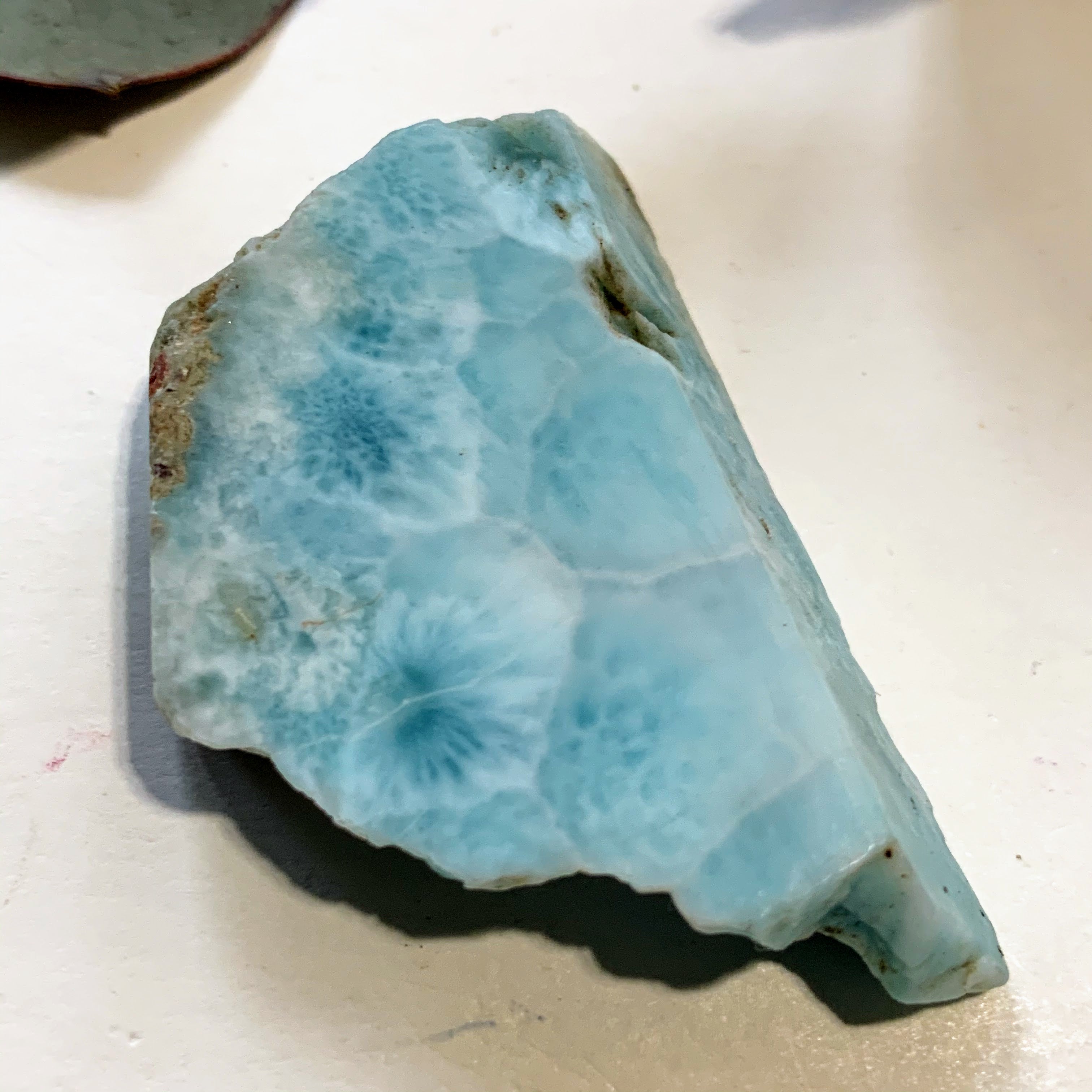 Cute Blue Unpolished Larimar Handheld Specimen From The Dominican #2 - Earth Family Crystals