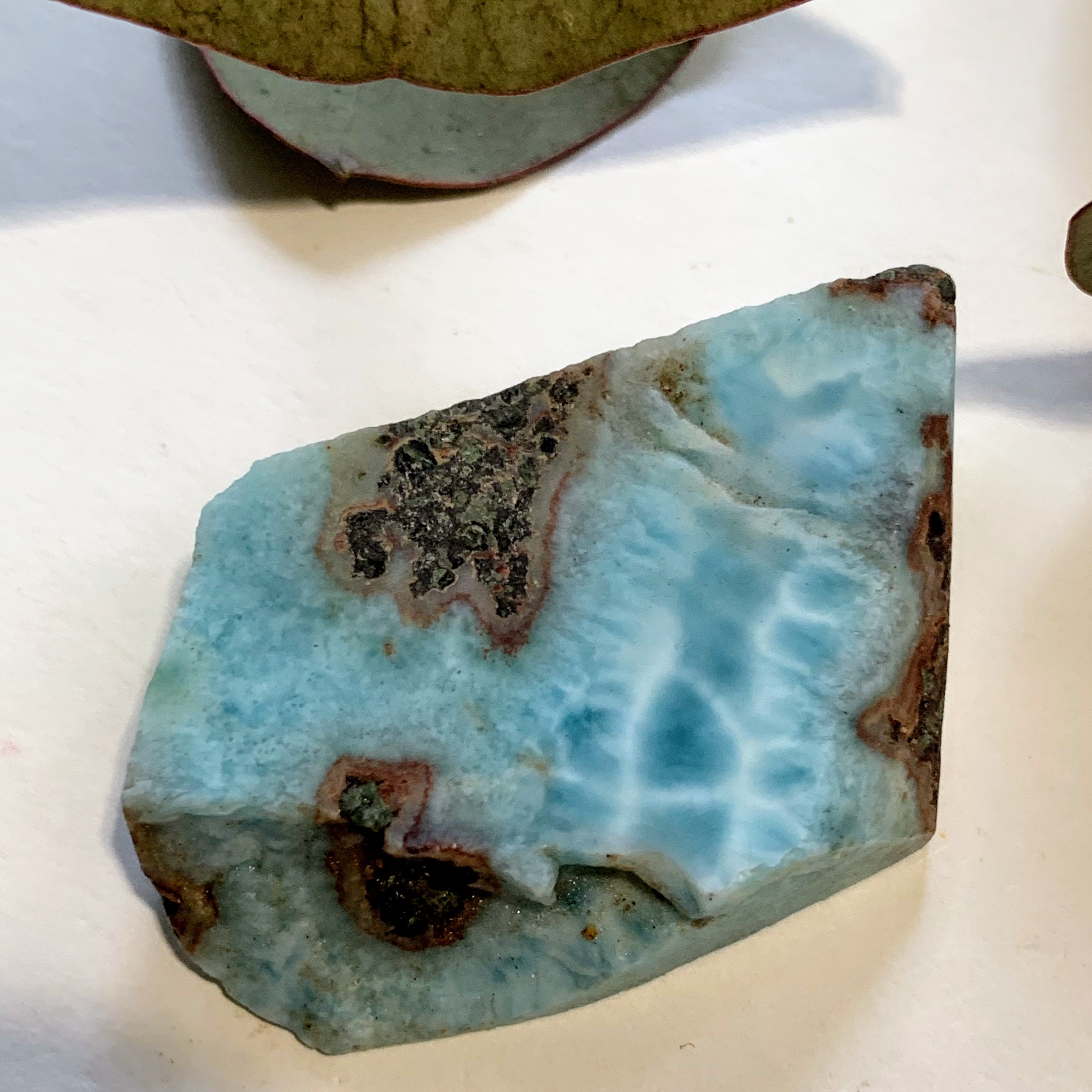 Cute Blue Unpolished Larimar Handheld Specimen From The Dominican #4 - Earth Family Crystals