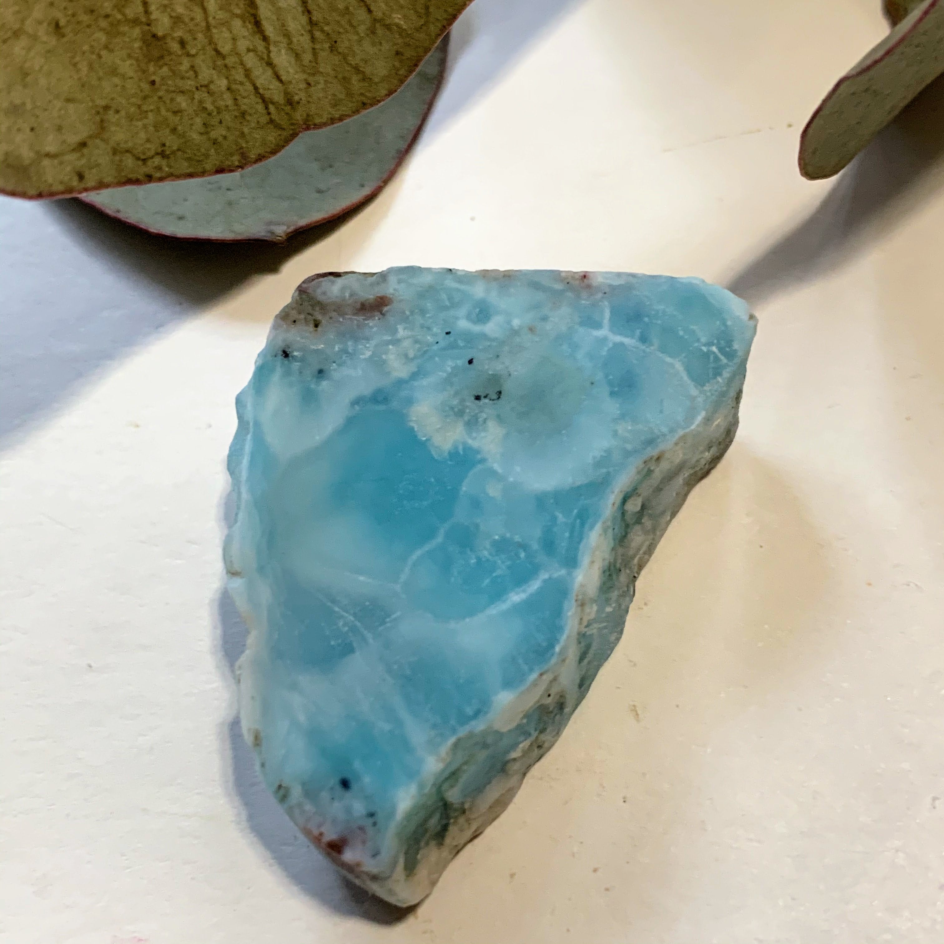Cute Unpolished Larimar Handheld Small Specimen From The Dominican #7 - Earth Family Crystals