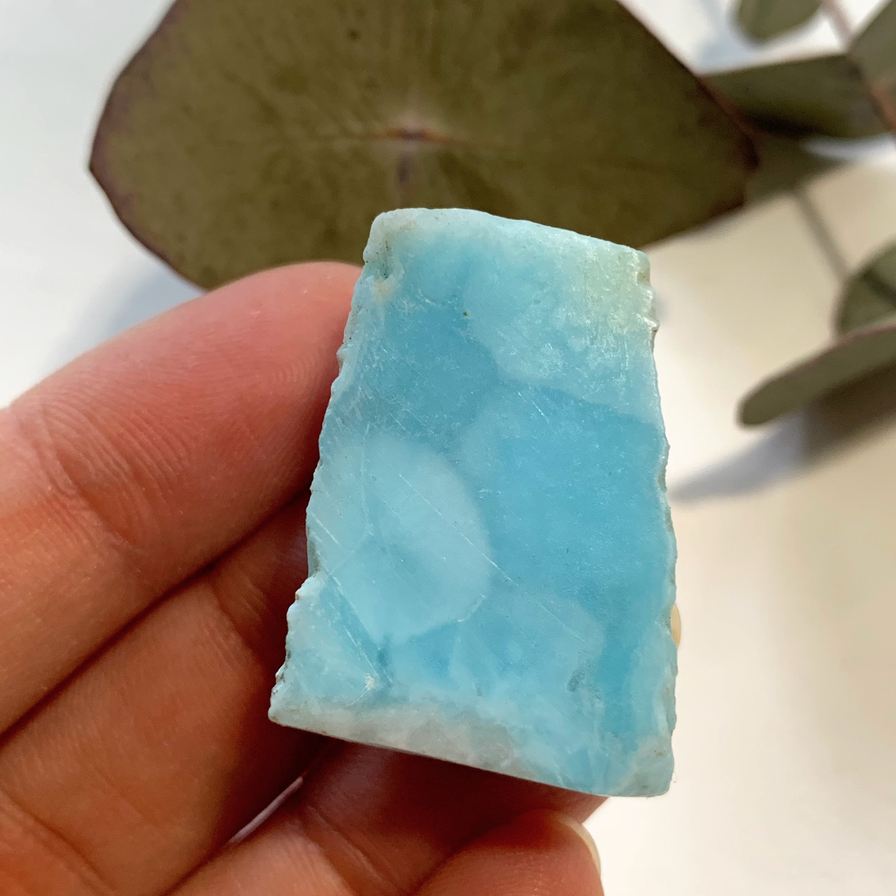 Cute Unpolished Larimar Handheld Small Specimen From The Dominican #8 - Earth Family Crystals