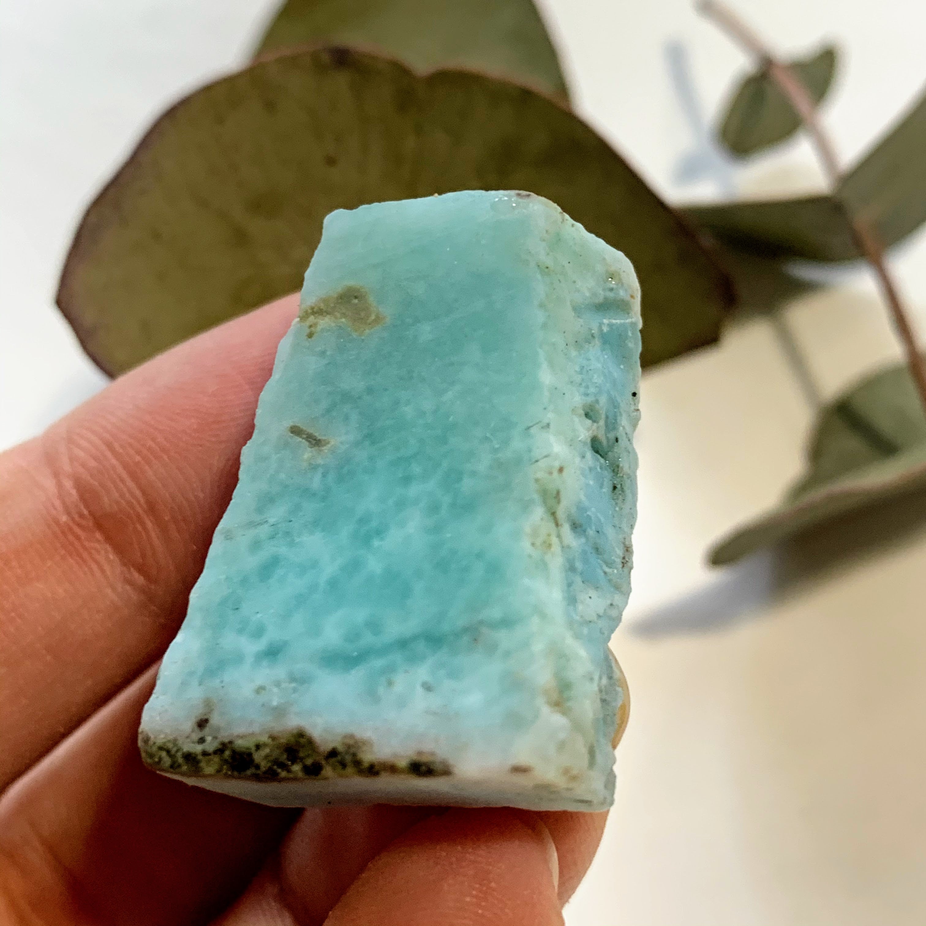 Cute Unpolished Larimar Handheld Small Specimen From The Dominican #8 - Earth Family Crystals