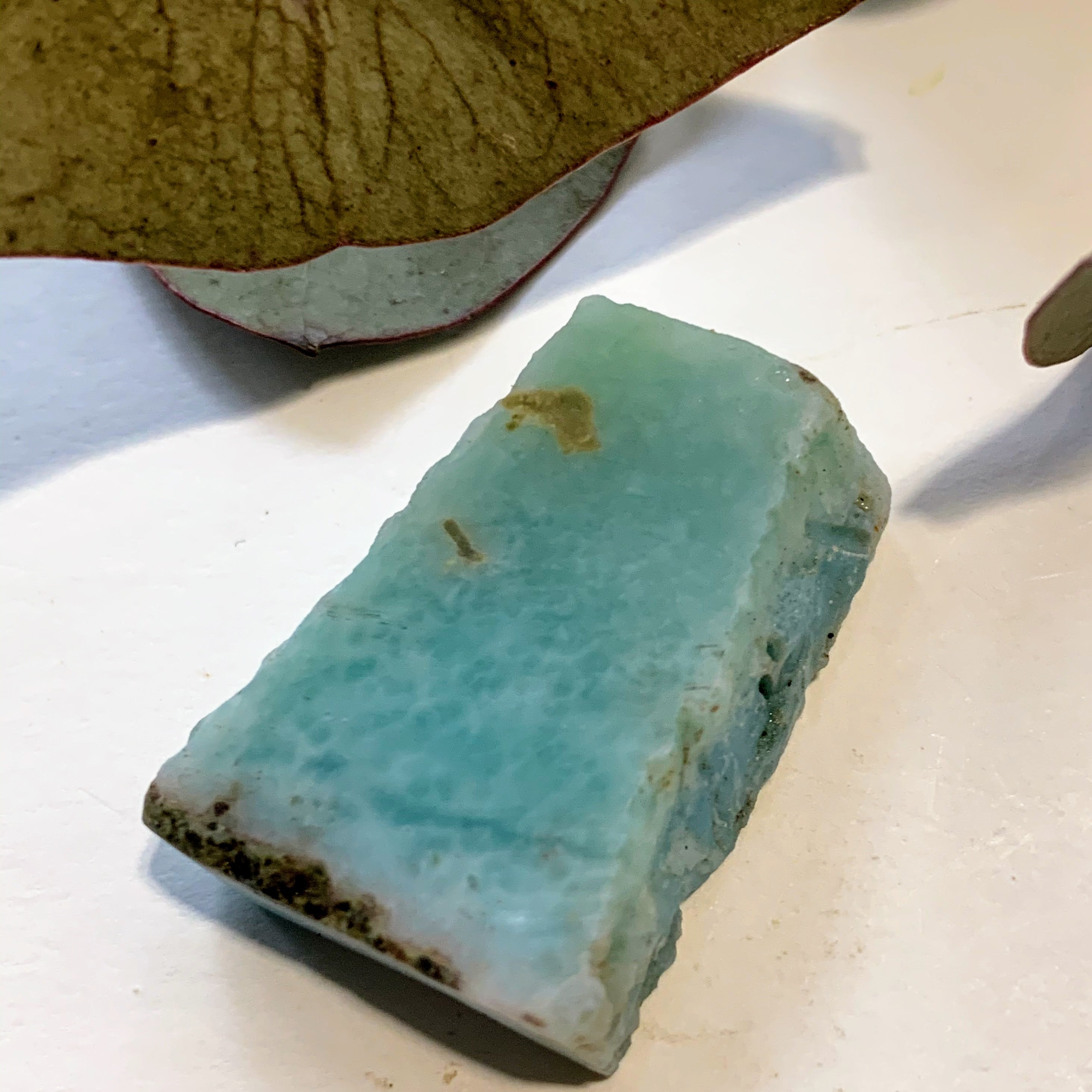 Cute Unpolished Larimar Handheld Small Specimen From The Dominican #8 - Earth Family Crystals