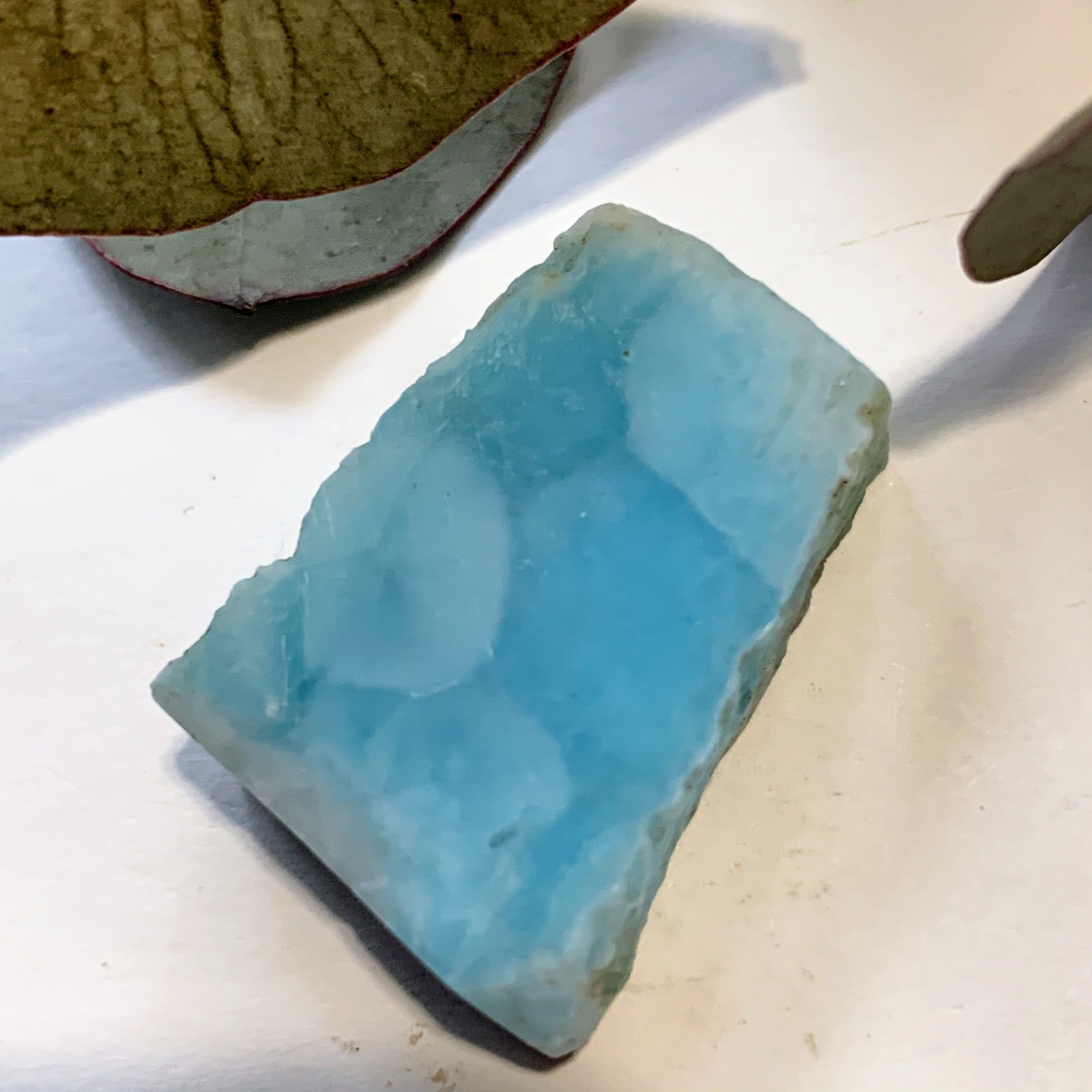 Cute Unpolished Larimar Handheld Small Specimen From The Dominican #8 - Earth Family Crystals