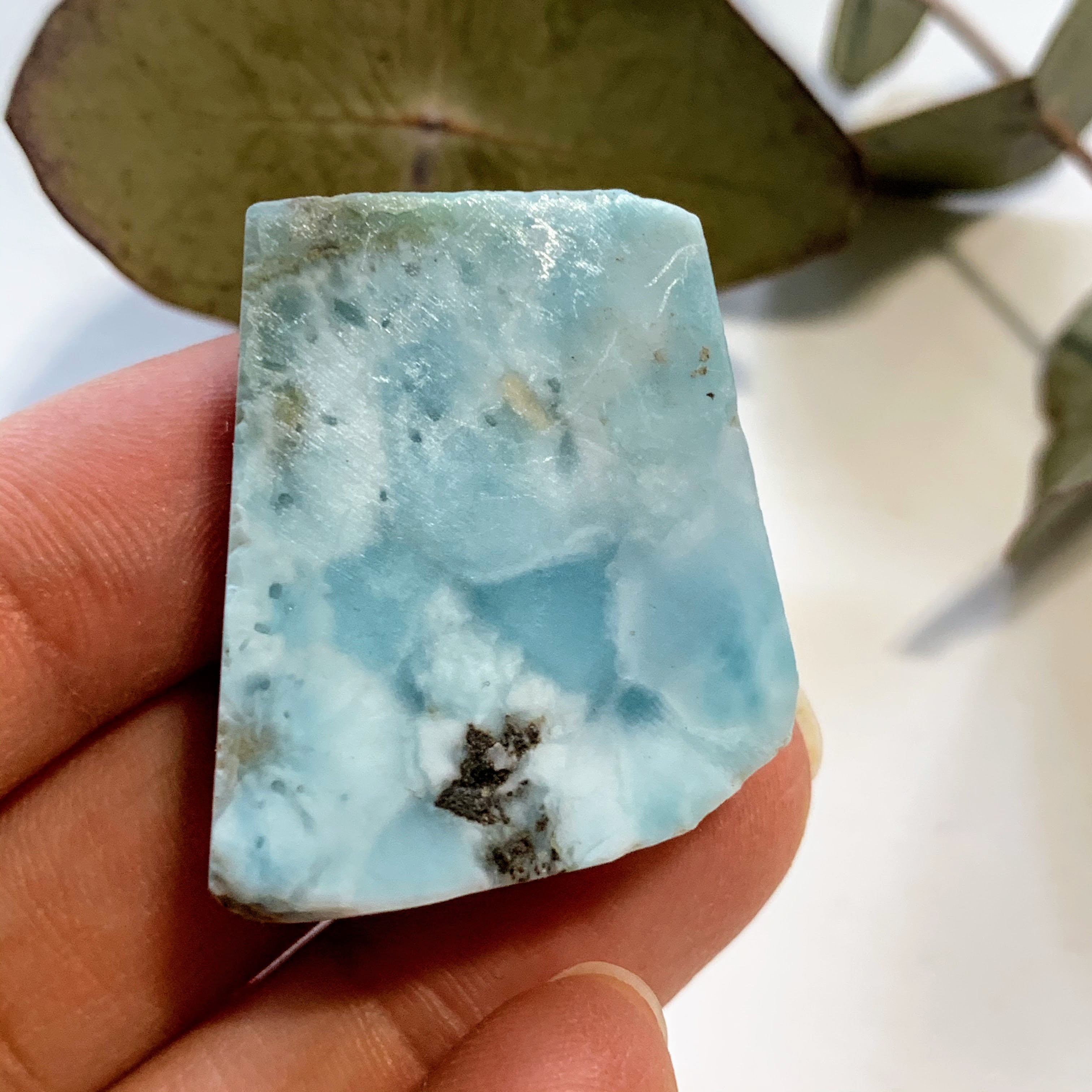 Cute Unpolished Larimar Handheld Specimen From The Dominican #9 - Earth Family Crystals