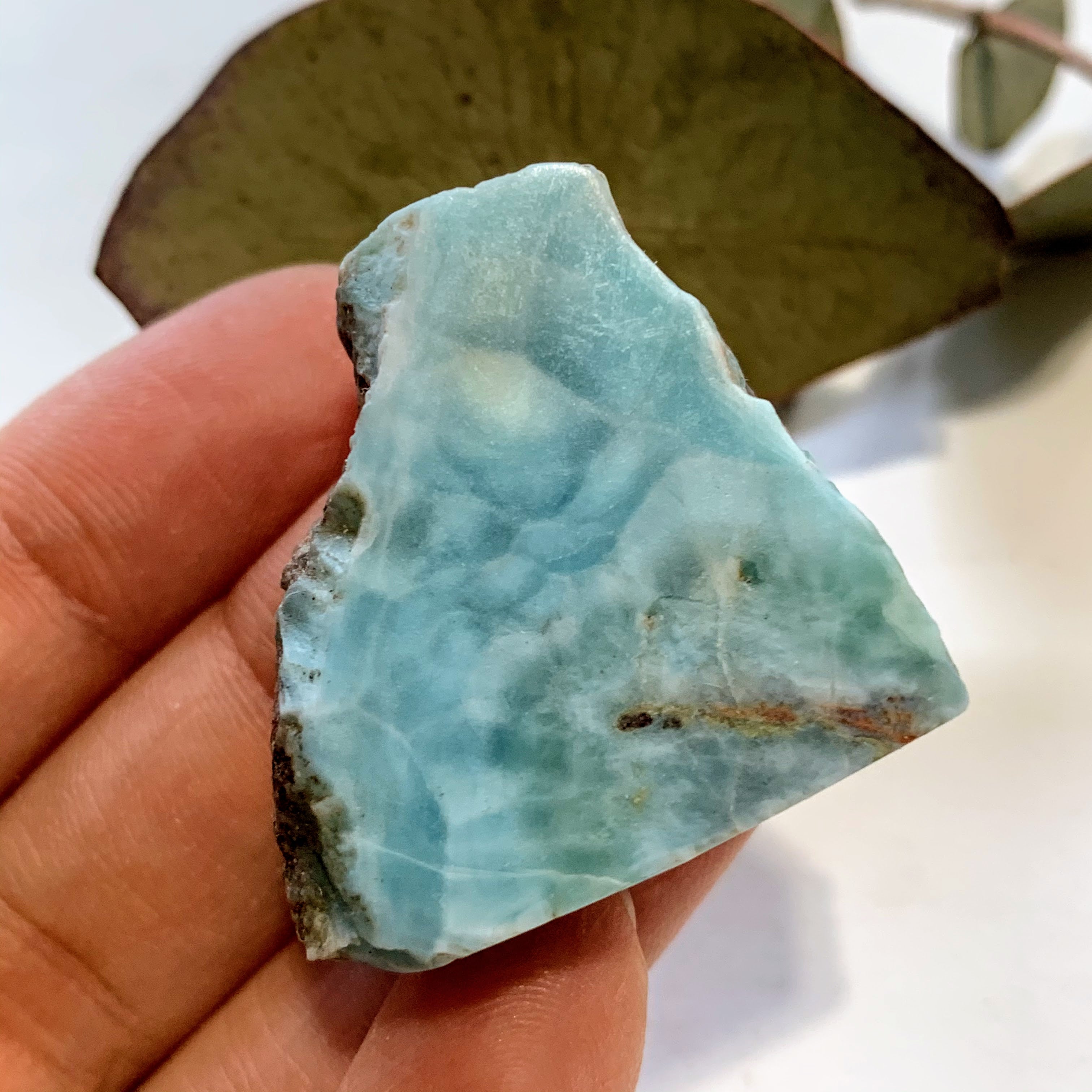 Cute Unpolished Larimar Handheld Specimen From The Dominican #11 - Earth Family Crystals