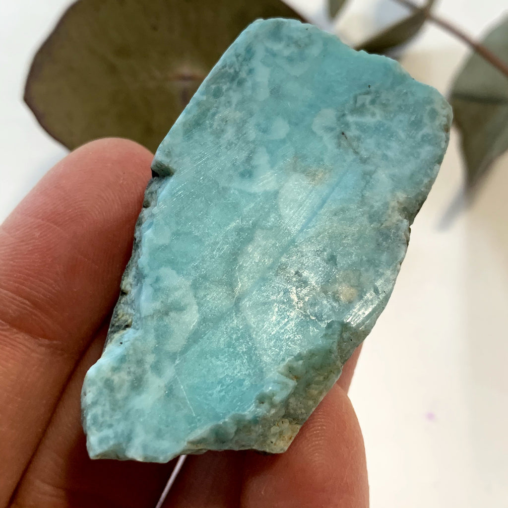 Ocean Blue Unpolished Larimar Handheld Specimen From The Dominican #12 - Earth Family Crystals