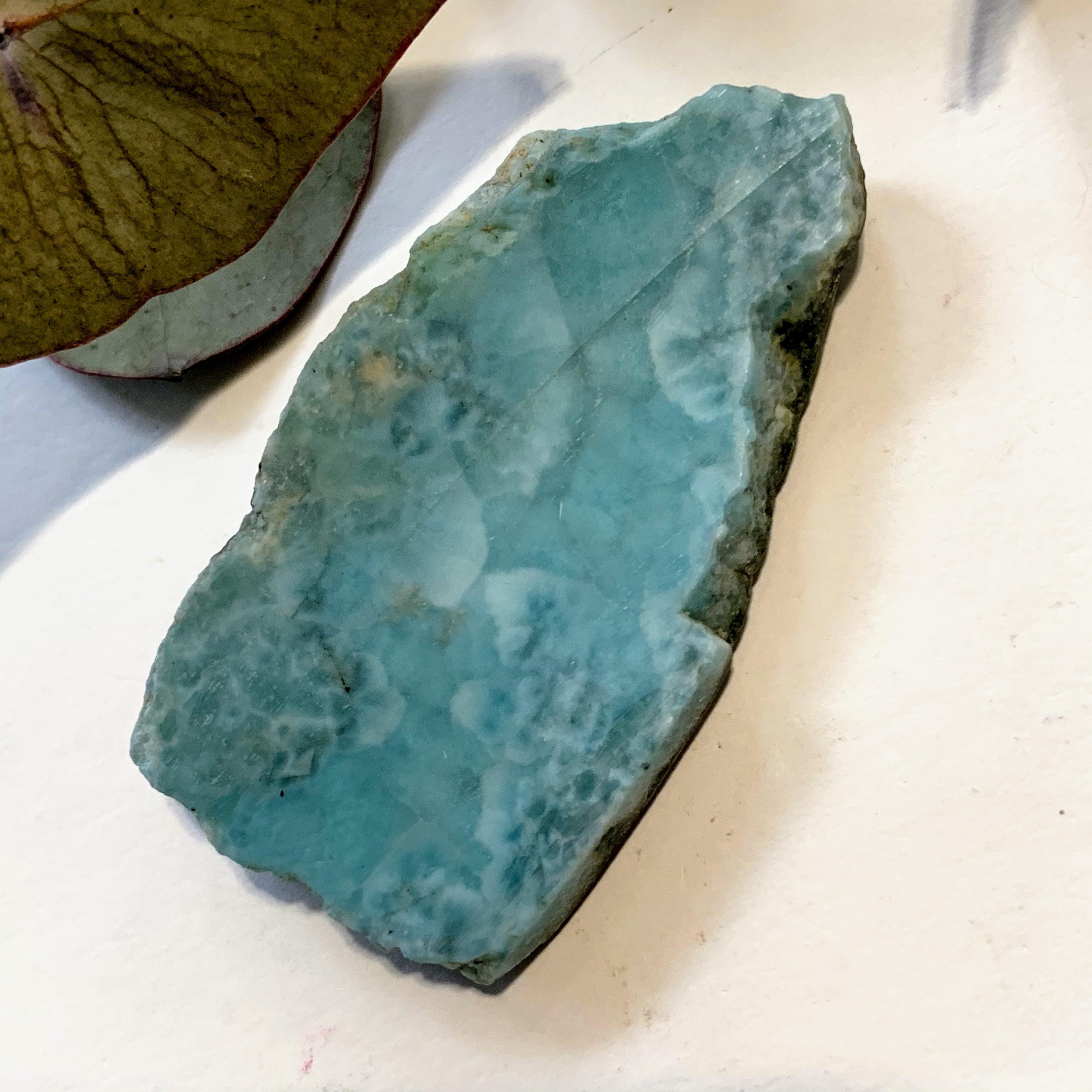 Ocean Blue Unpolished Larimar Handheld Specimen From The Dominican #12 - Earth Family Crystals