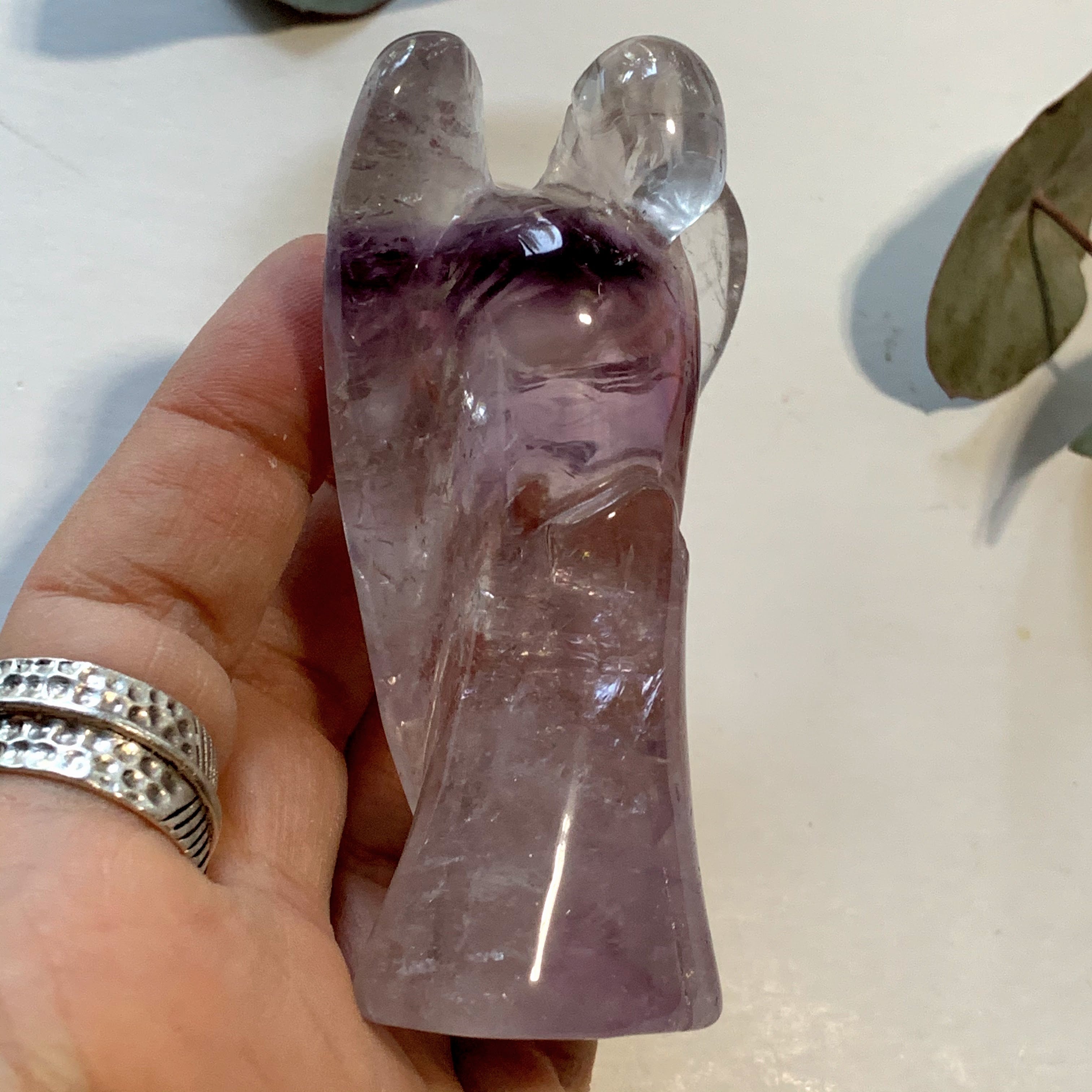 Brilliant Optical Purple Amethyst Angel Carving ~ Locality Brazil - Earth Family Crystals
