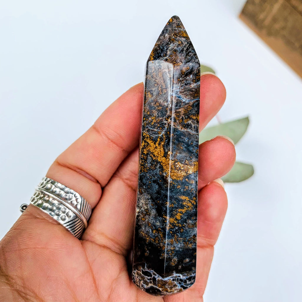 Unique & Stunning Healing Pietersite Wand Carving #2 - Earth Family Crystals