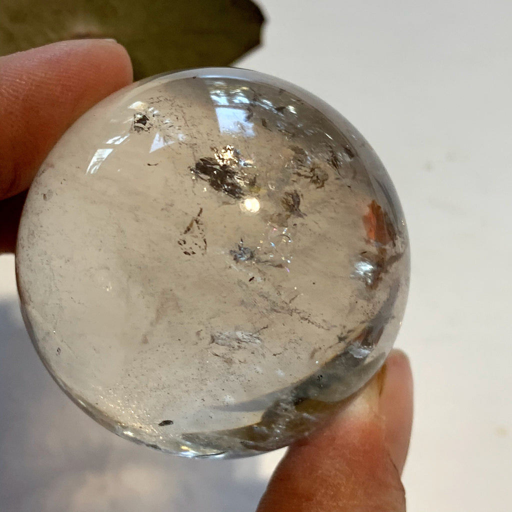 Brilliant Slightly Smoky Quartz Sphere Carving ~Locality Brazil - Earth Family Crystals