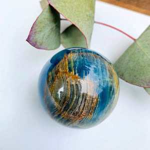 Amazing Patterns Lemurian Aquatine Blue Calcite Sphere from Argentina #2 - Earth Family Crystals