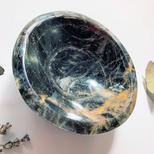 Black Moonstone Bowl XL Carving~ Ideal to Hold  Jewelry & Crystals - Earth Family Crystals