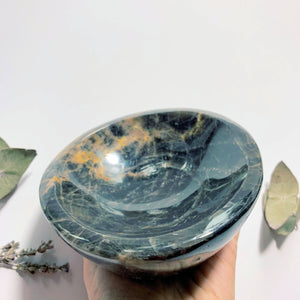 Black Moonstone Bowl XL Carving~ Ideal to Hold  Jewelry & Crystals - Earth Family Crystals