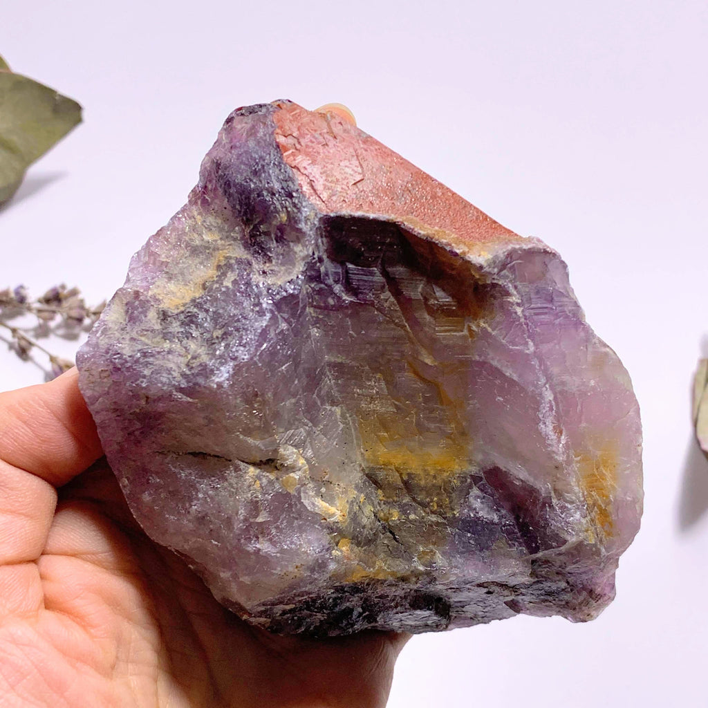 Genuine Auralite-23 Red Hematite & Record Keeper Capped Large Point From Ontario, Canada - Earth Family Crystals