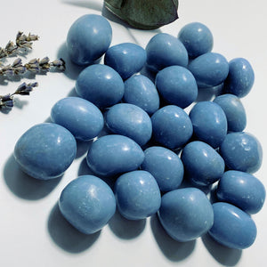 Set of 2~Creamy Blue Angelite Tumbled Stone From Peru