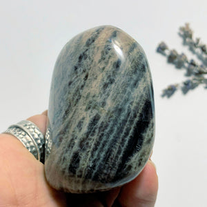 Black Moonstone Hand Held Specimen~Locality Madagascar - Earth Family Crystals