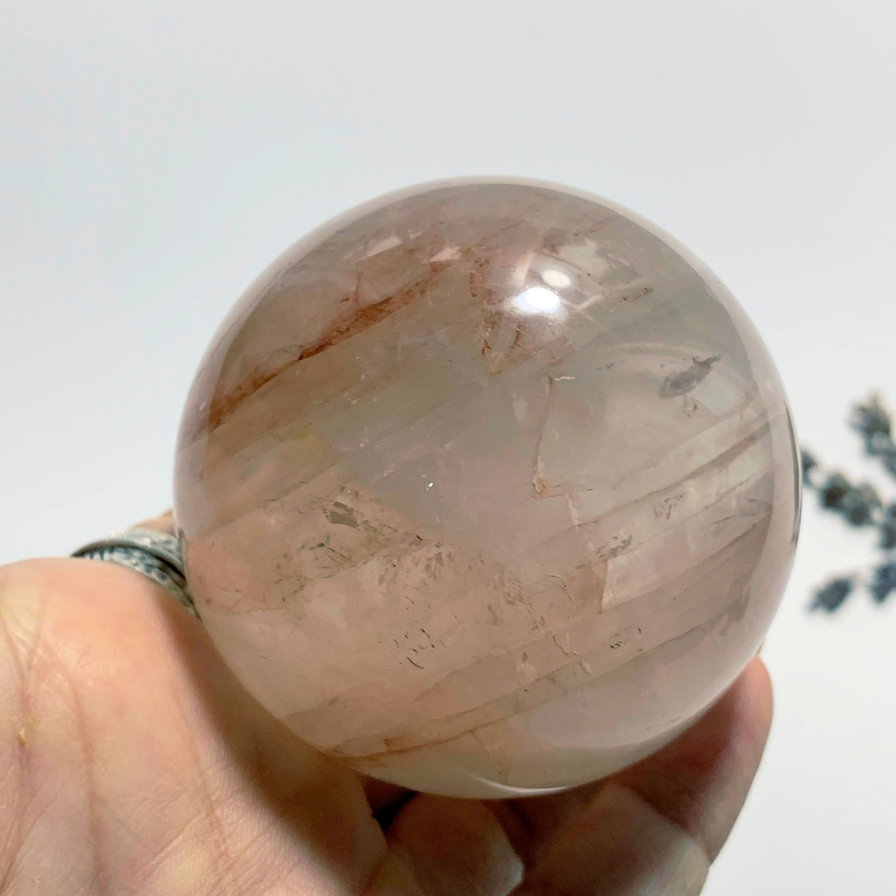 Optical Red Hematoid Quartz Large Sphere Carving~Locality Madagascar