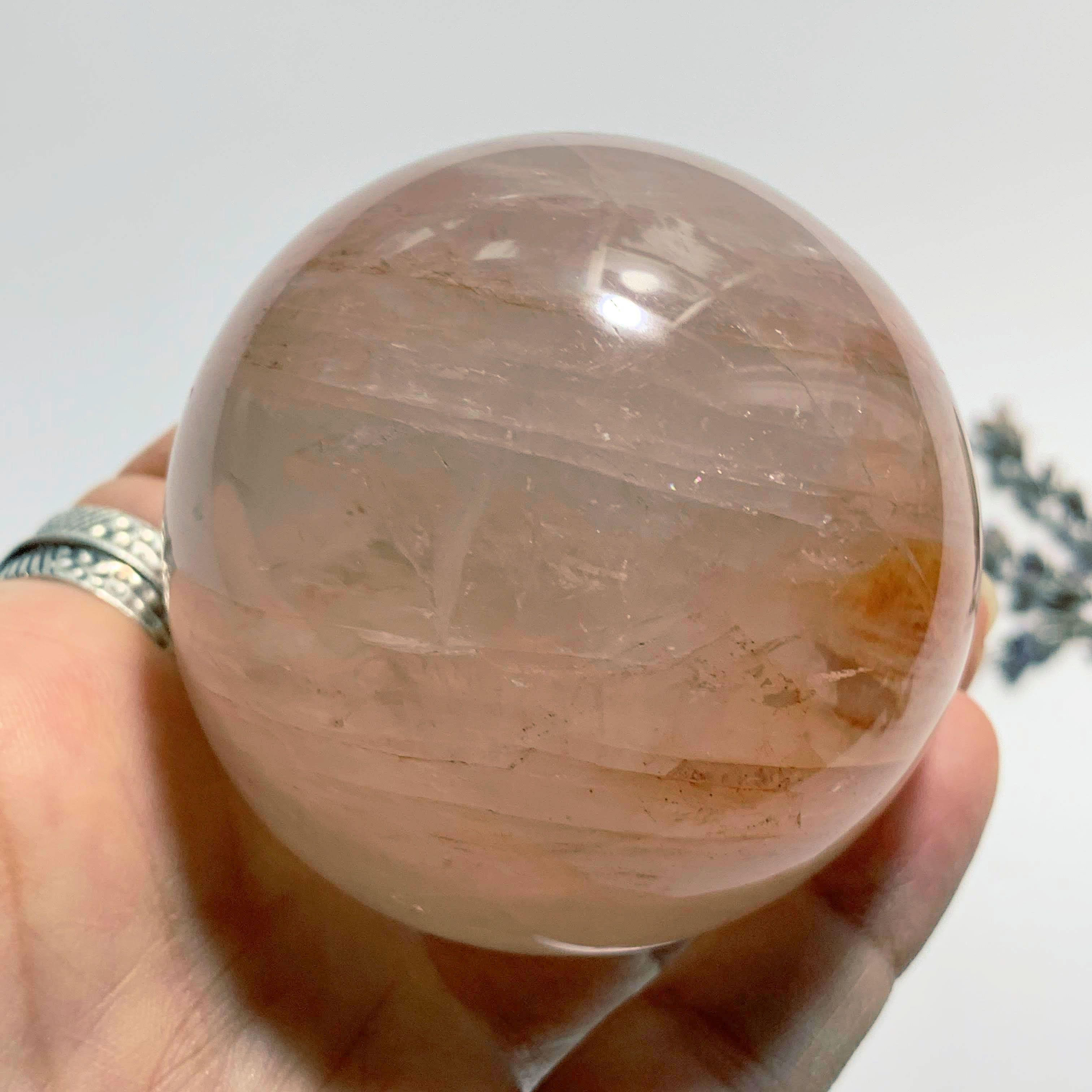 Optical Red Hematoid Quartz Large Sphere Carving~Locality Madagascar