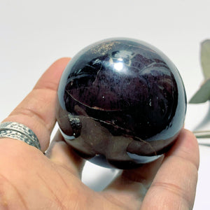 Divine Deep Burgundy Garnet Large Sphere Carving ~ Locality India - Earth Family Crystals