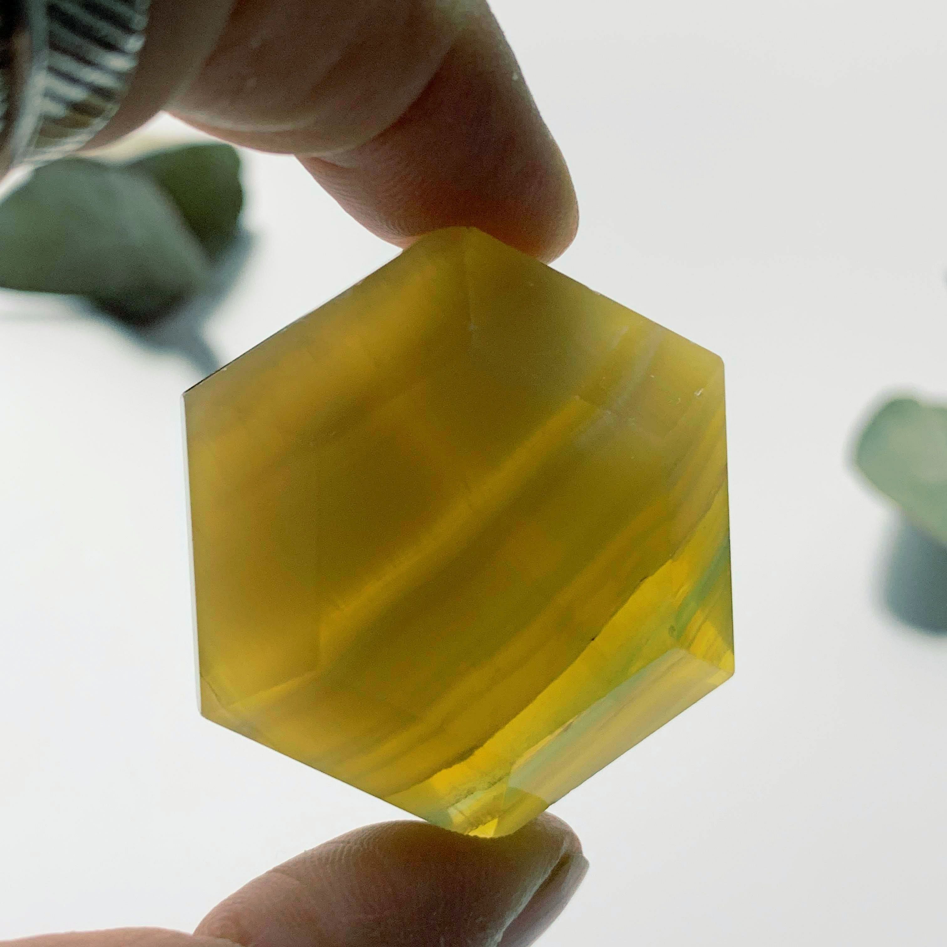 Golden Glow Polished Yellow Fluorite Carving - Earth Family Crystals