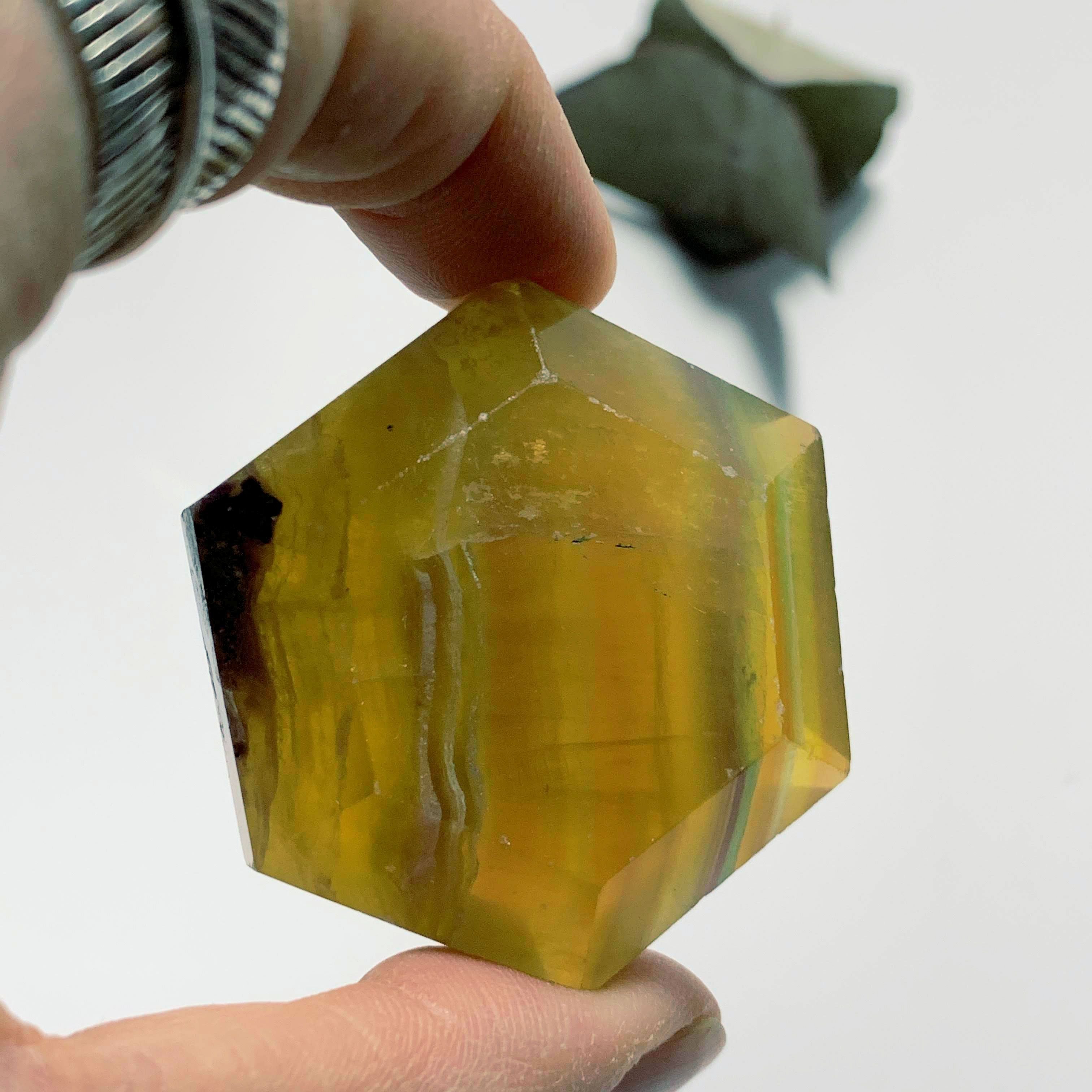 Golden Glow Polished Yellow Fluorite Carving - Earth Family Crystals