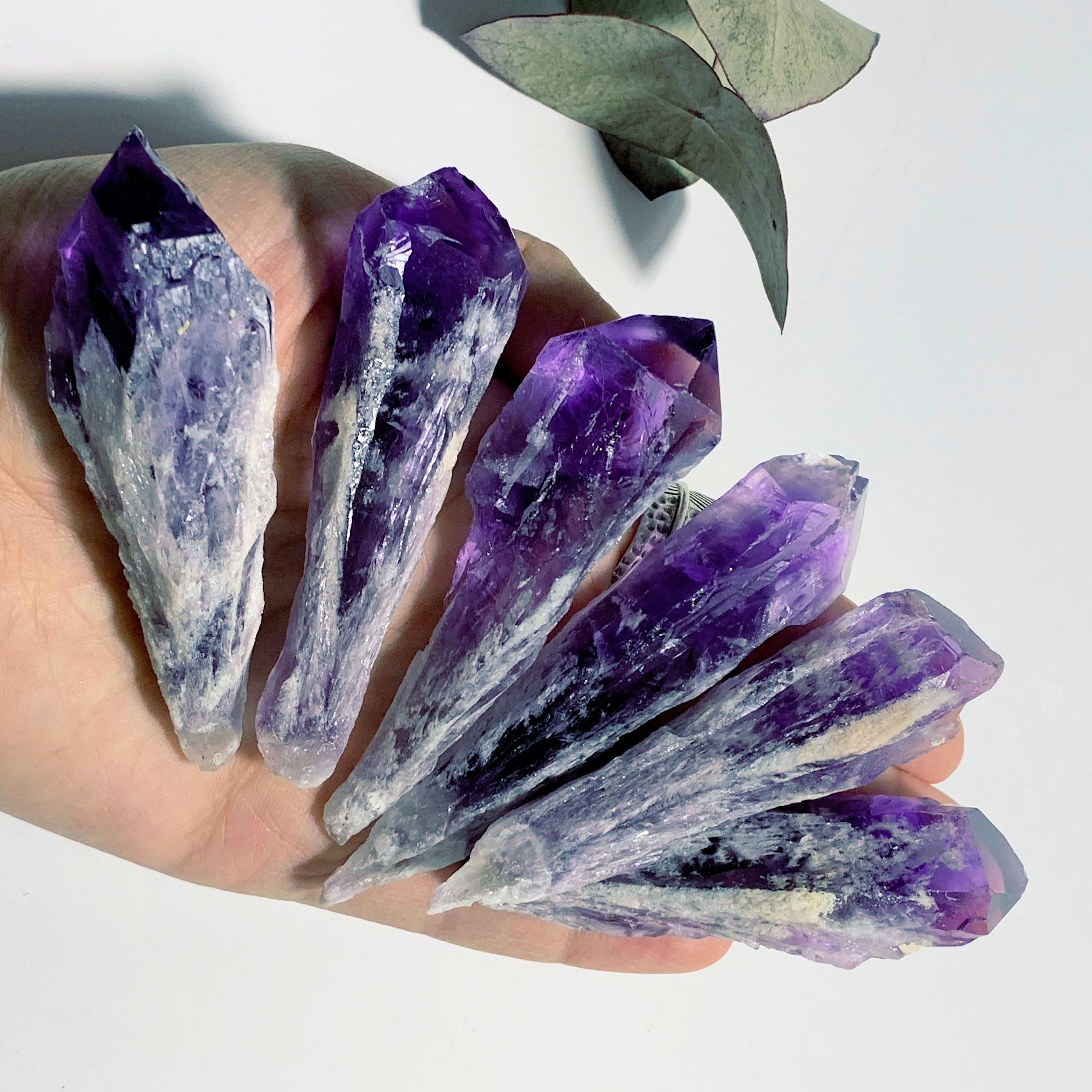 ONE Natural Amethyst Elestial Phantom Quartz Point ~Locality Bahia, Brazil - Earth Family Crystals