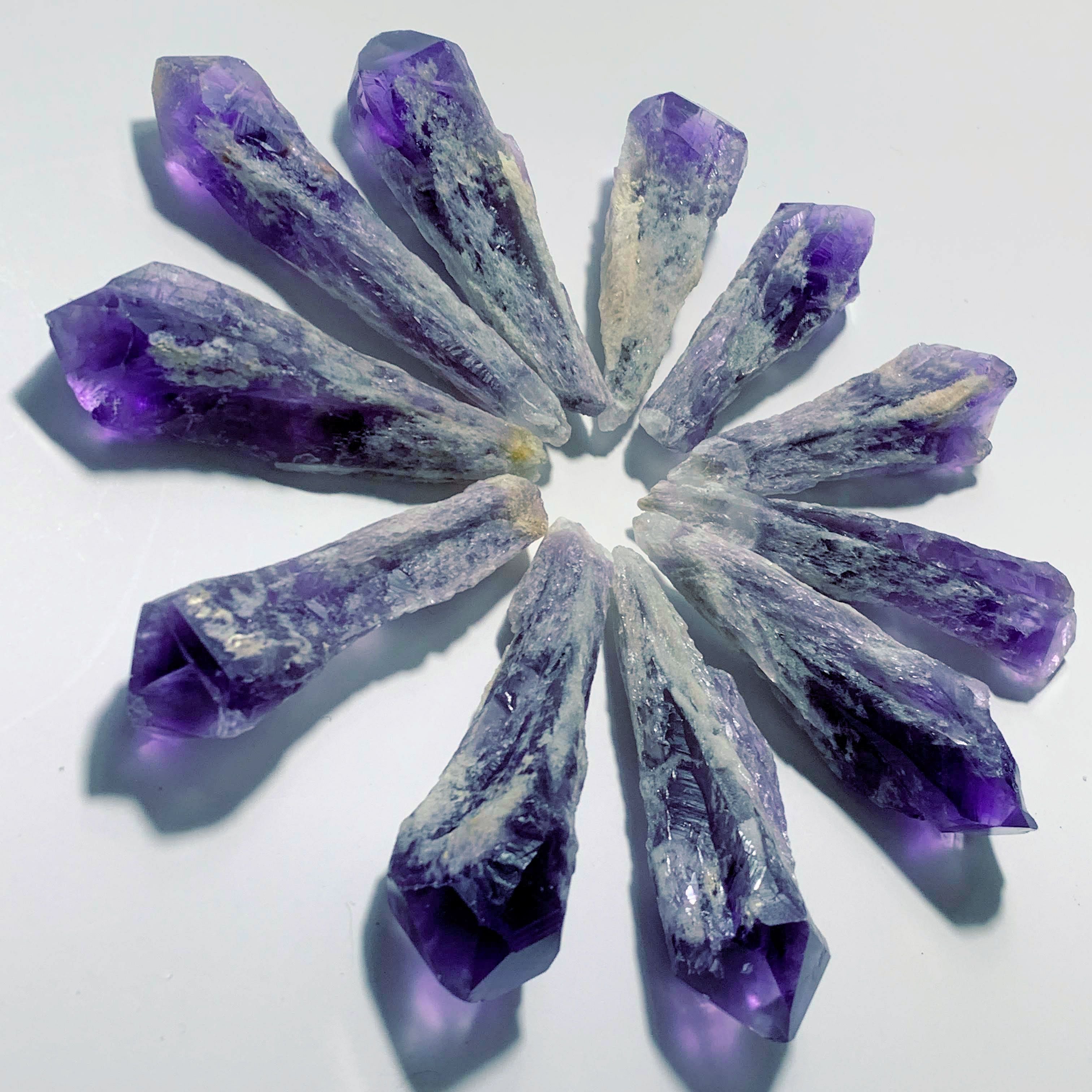 ONE Natural Amethyst Elestial Phantom Quartz Point ~Locality Bahia, Brazil - Earth Family Crystals