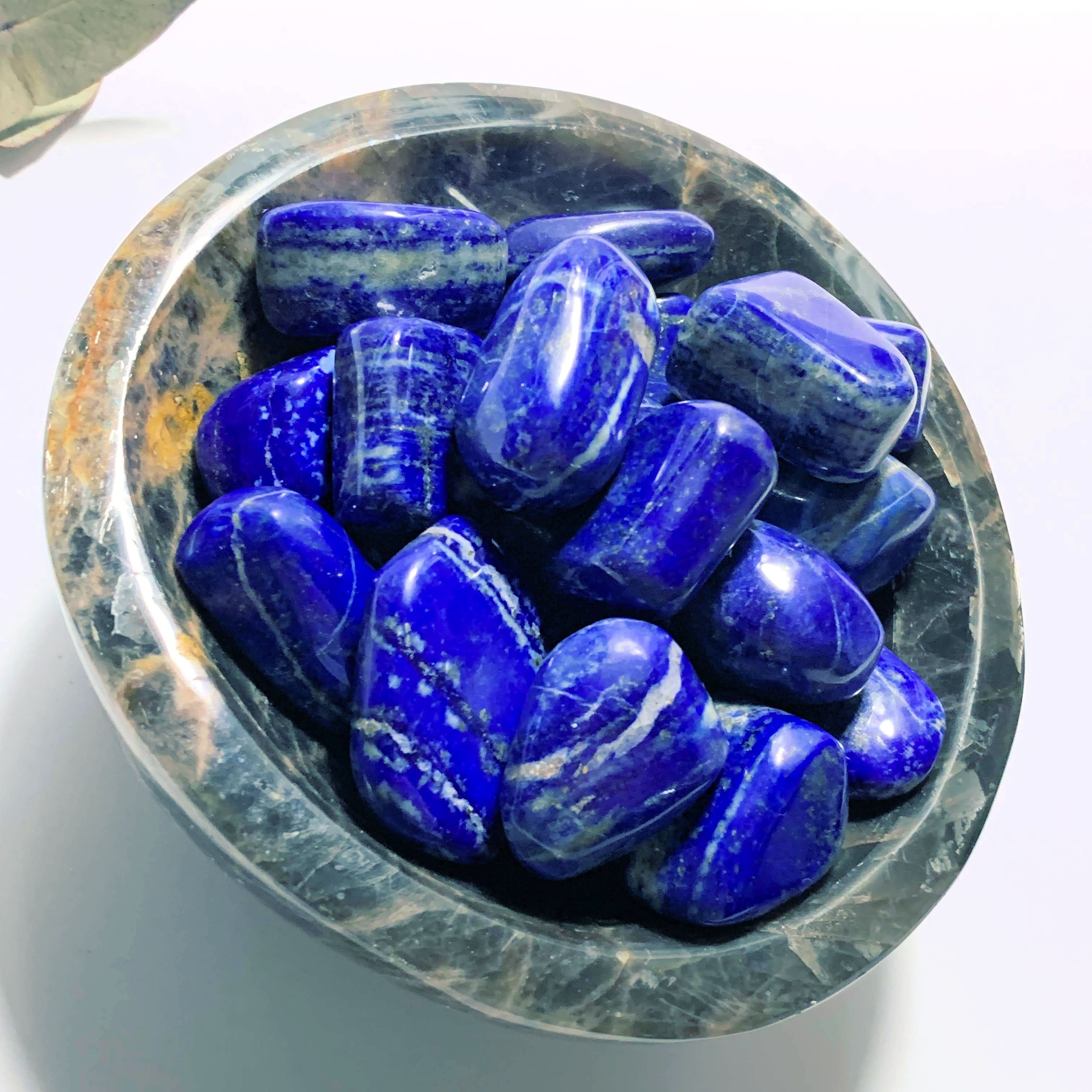 One High Quality Cobalt Blue Lapis Lazuli Tumbled Stone - Earth Family Crystals