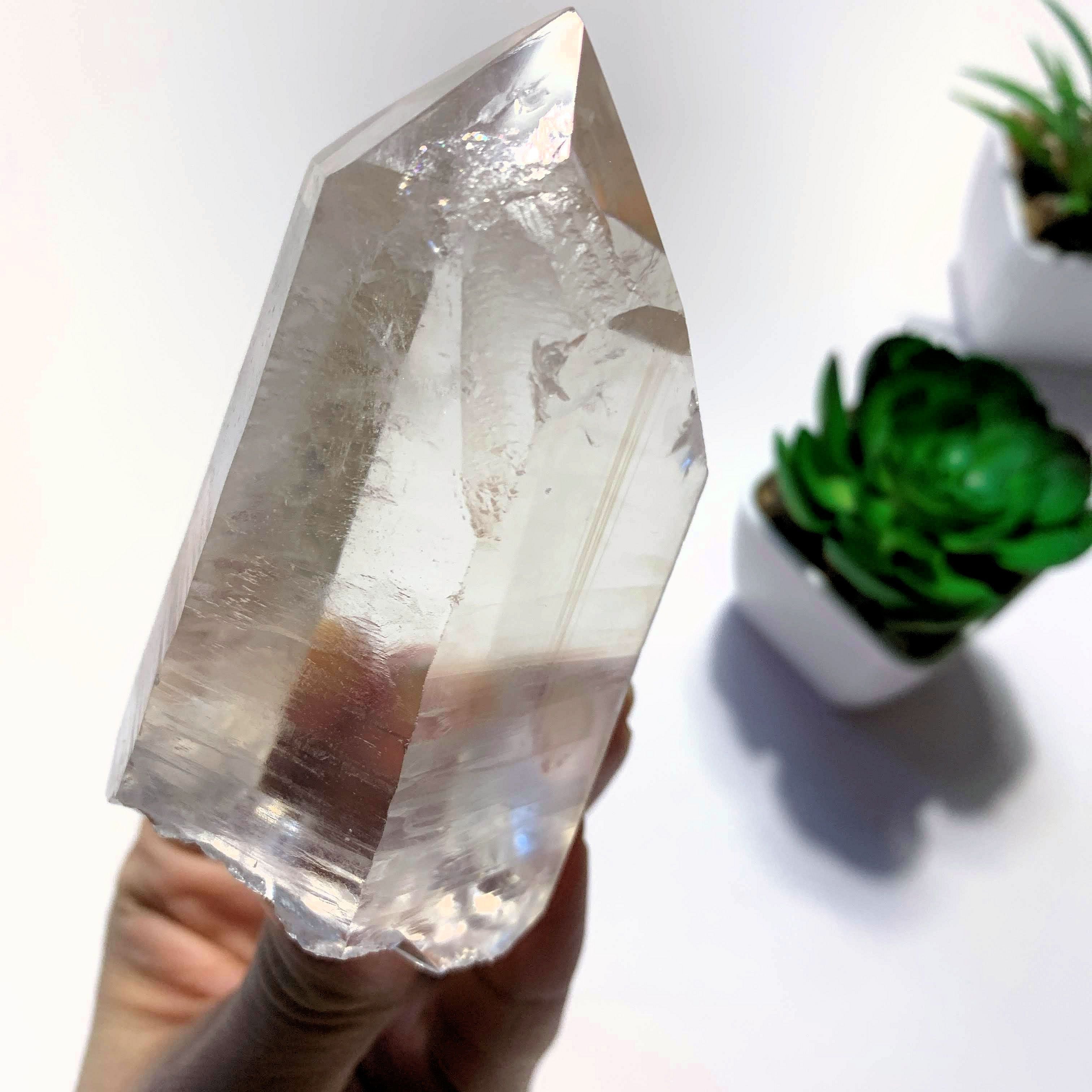 Phantom Inclusions~ Genuine Lemurian Seed Quartz Point From Minas Gerais, Brazil - Earth Family Crystals