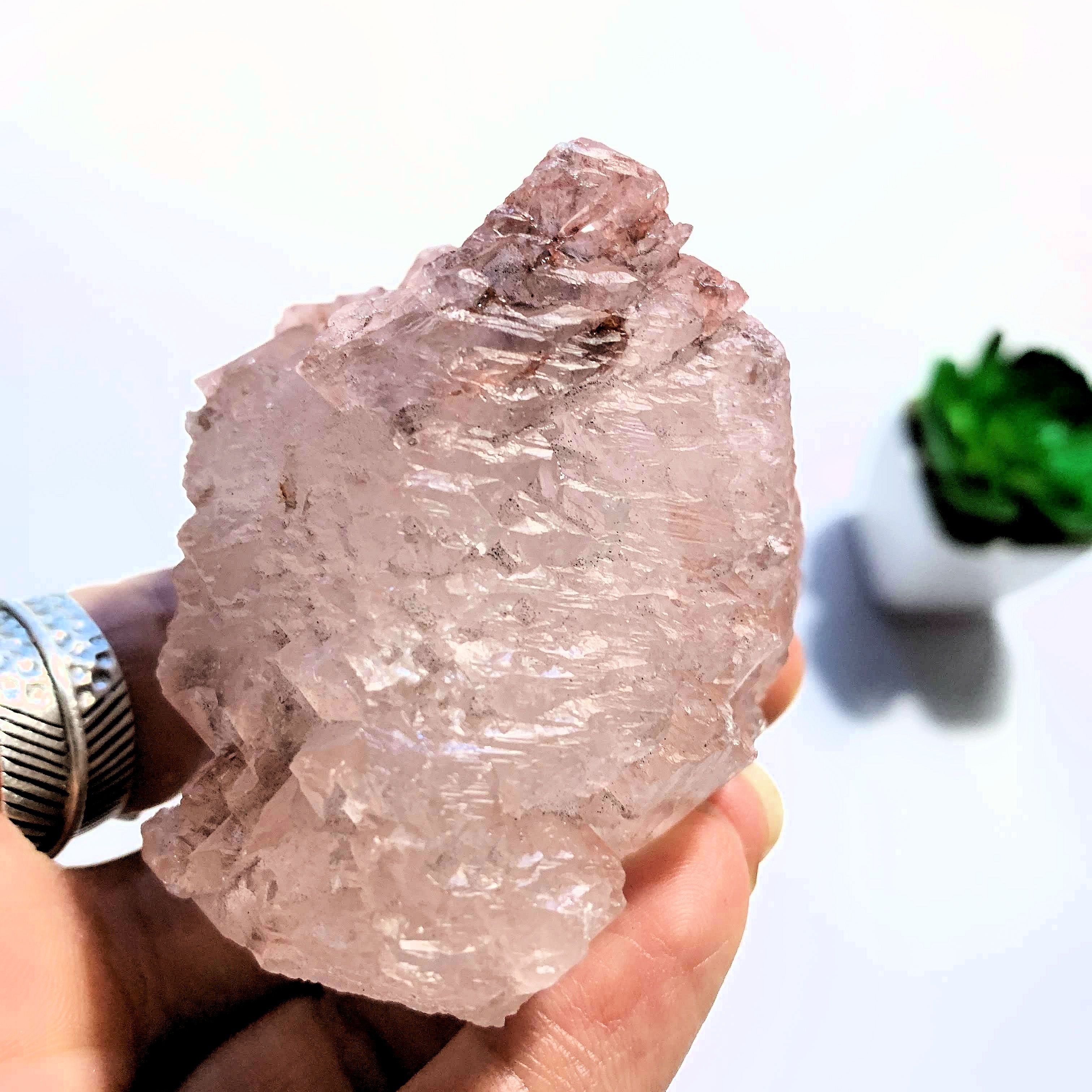 Elestial Record Keeper Large Pink Nirvana Ice Quartz Specimen From The Himalayas - Earth Family Crystals