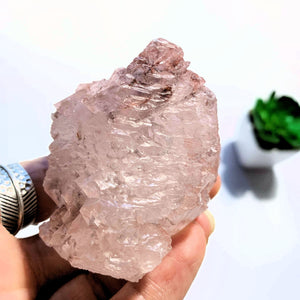 Elestial Record Keeper Large Pink Nirvana Ice Quartz Specimen From The Himalayas - Earth Family Crystals