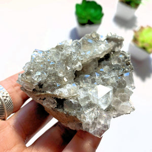 Sparkling Natural Clear Calcite With Caves & Chalcopyrite Inclusions From Linwood Mine, NY