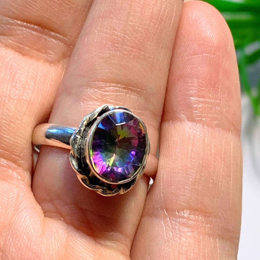 Enchanting Rainbows~ Faceted Mystic Topaz Sterling Silver Ring (Size 9.5) - Earth Family Crystals