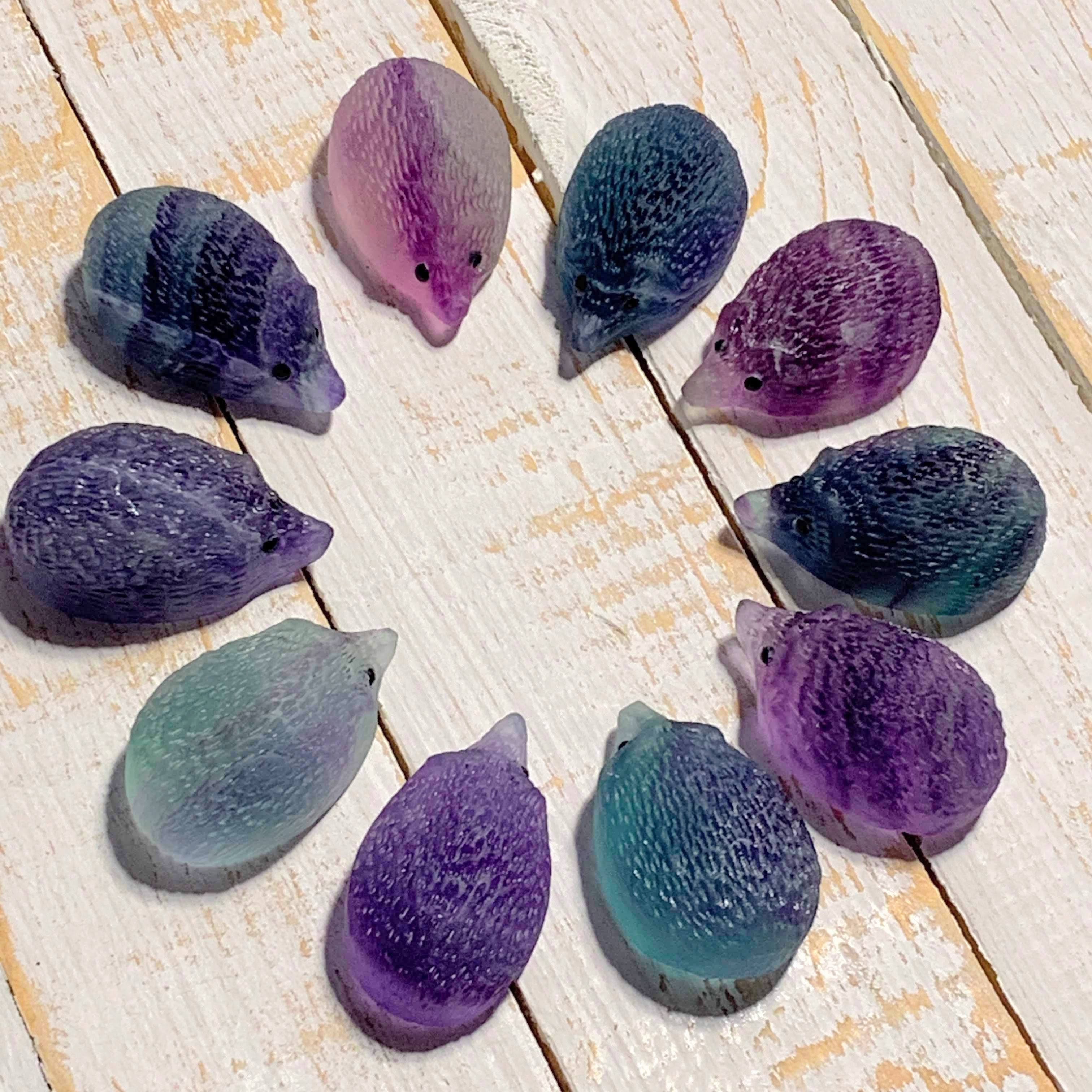 One Adorable Fluorite Hedgehog Carving Specimen - Earth Family Crystals