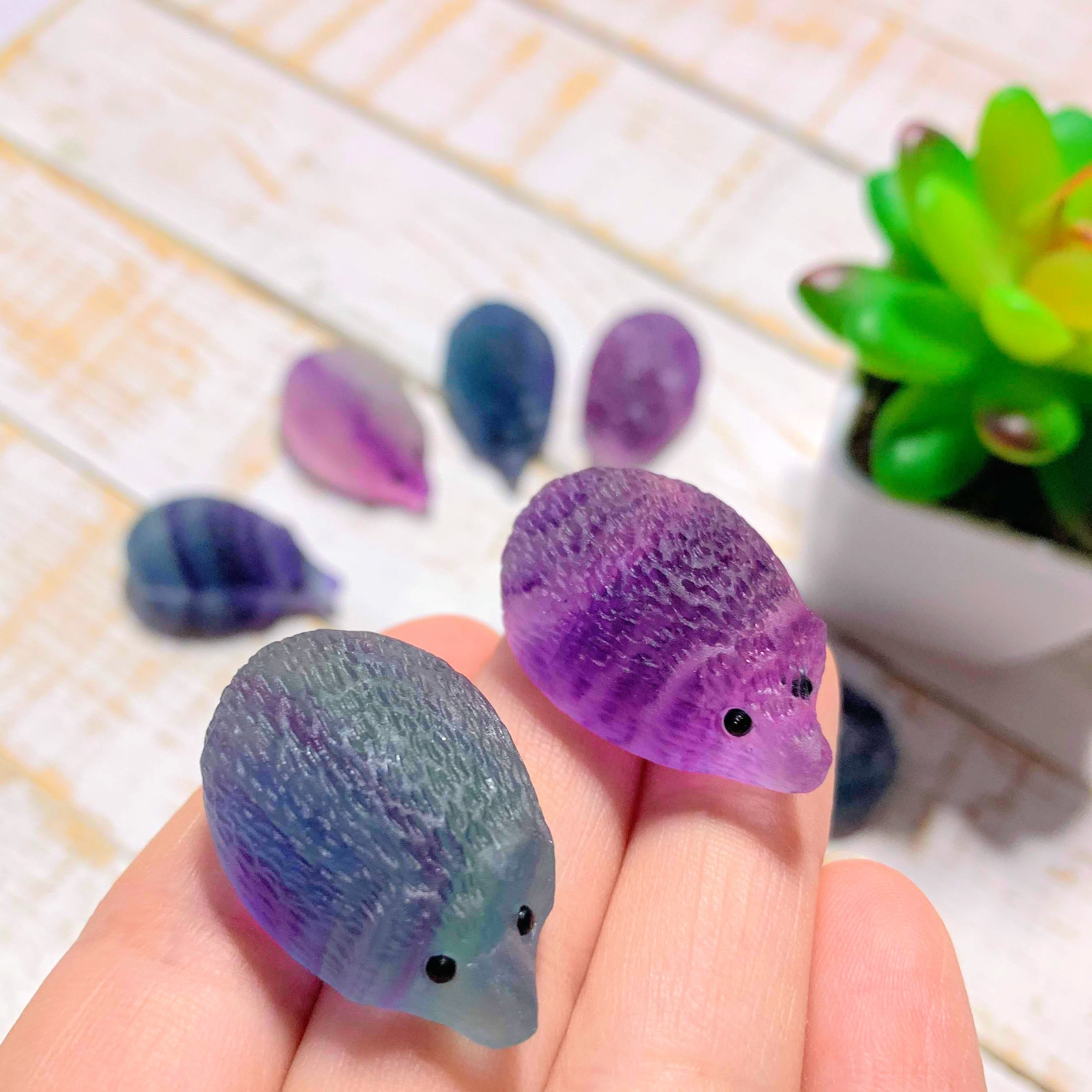 One Adorable Fluorite Hedgehog Carving Specimen - Earth Family Crystals