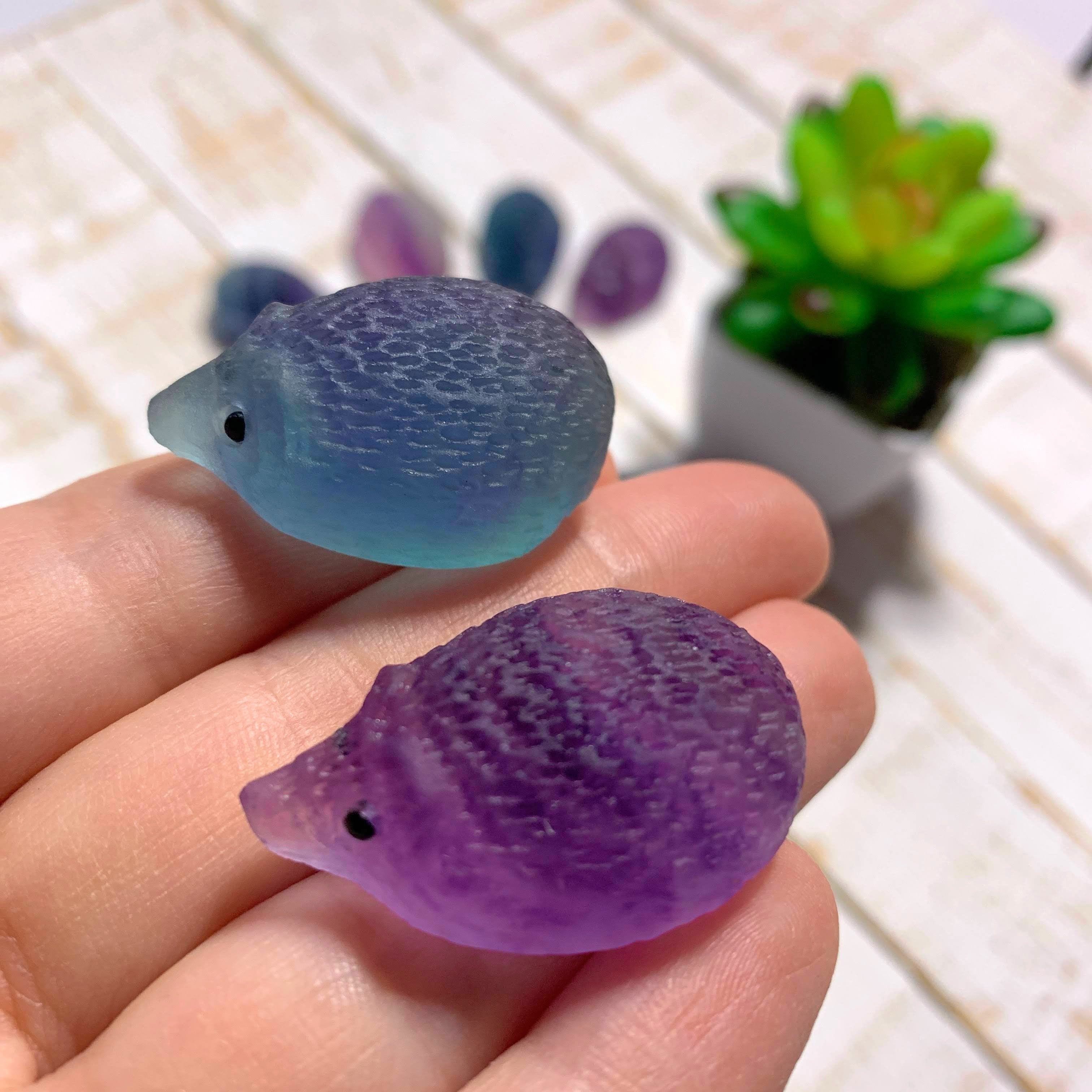 One Adorable Fluorite Hedgehog Carving Specimen - Earth Family Crystals