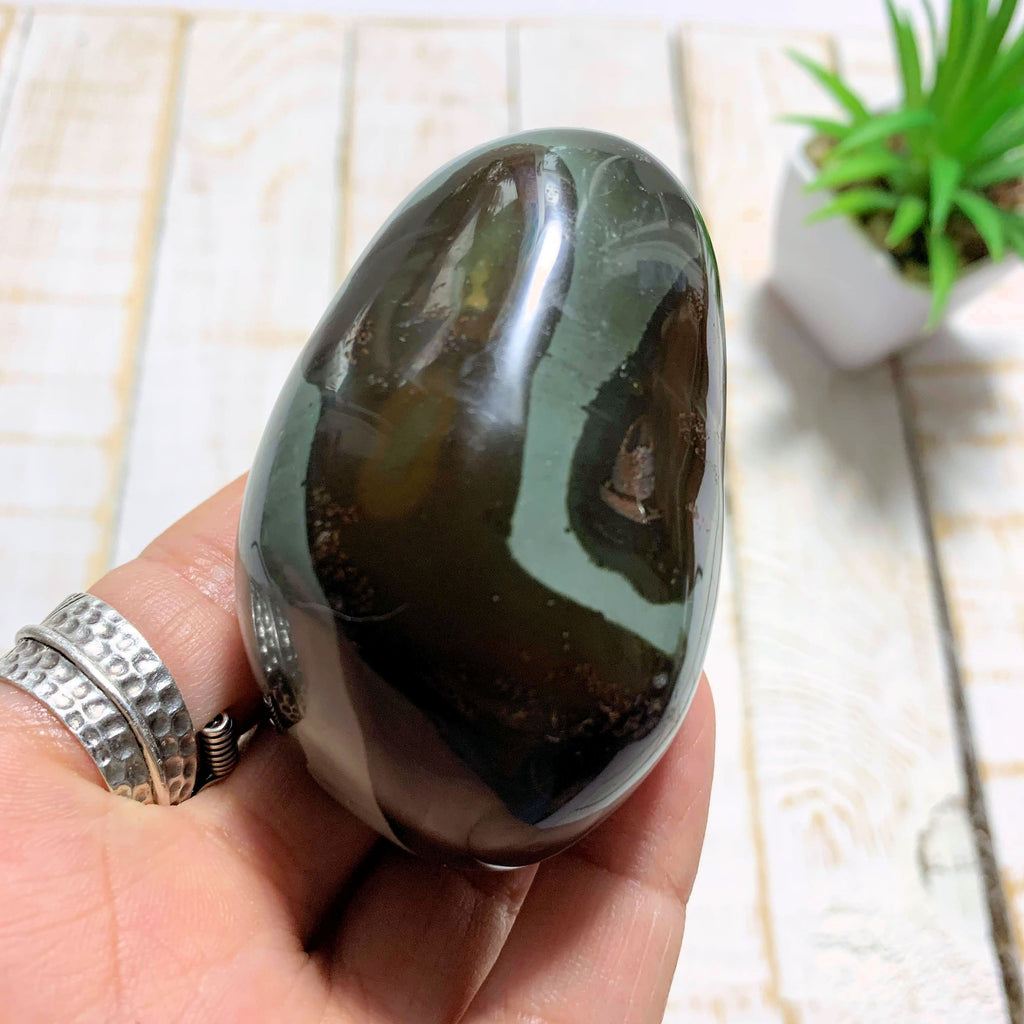 Chocolate Brown Polychrome Jasper Palm Stone From Madagascar - Earth Family Crystals