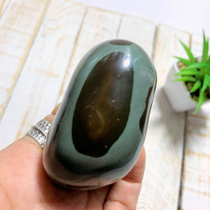Chocolate Brown Polychrome Jasper Palm Stone From Madagascar - Earth Family Crystals