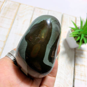 Chocolate Brown Polychrome Jasper Palm Stone From Madagascar - Earth Family Crystals
