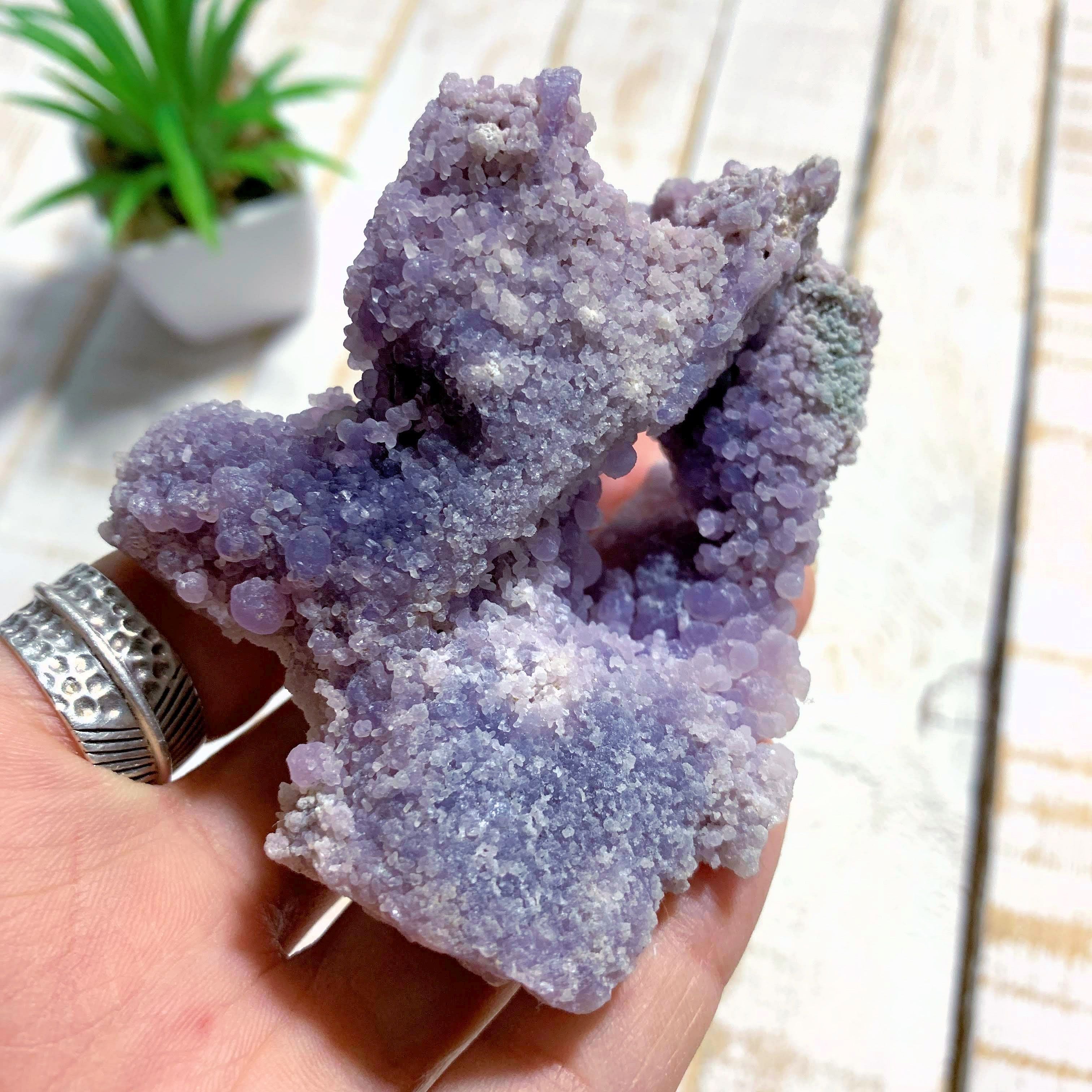 Fabulous Large Purple Grape Agate With Hints of Green From Indonesia - Earth Family Crystals